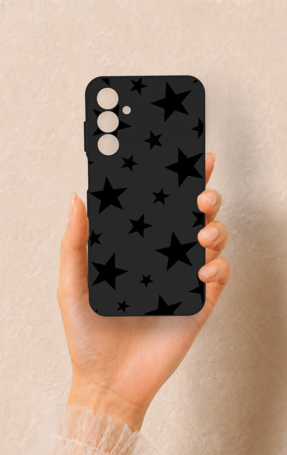 Samsung A25 Uyumlu Siyah Star Desenli Silikon Kılıf