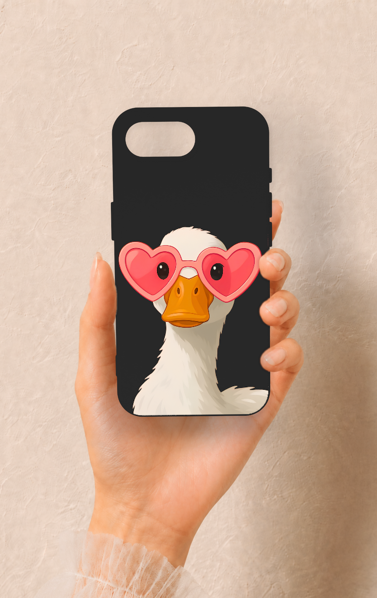 iPhone 16E Uyumlu Aşık Ördek Desenli Silikon Kılıf
