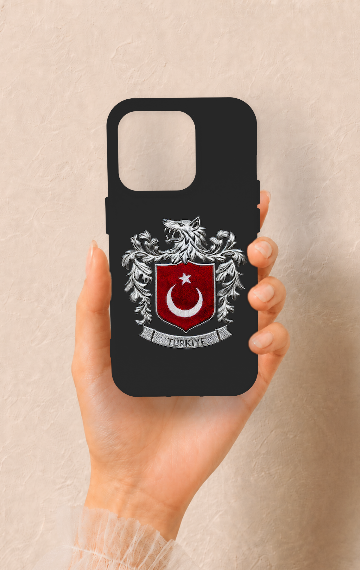 iPhone 15 Pro Uyumlu Türk Arma Desenli Silikon Kılıf