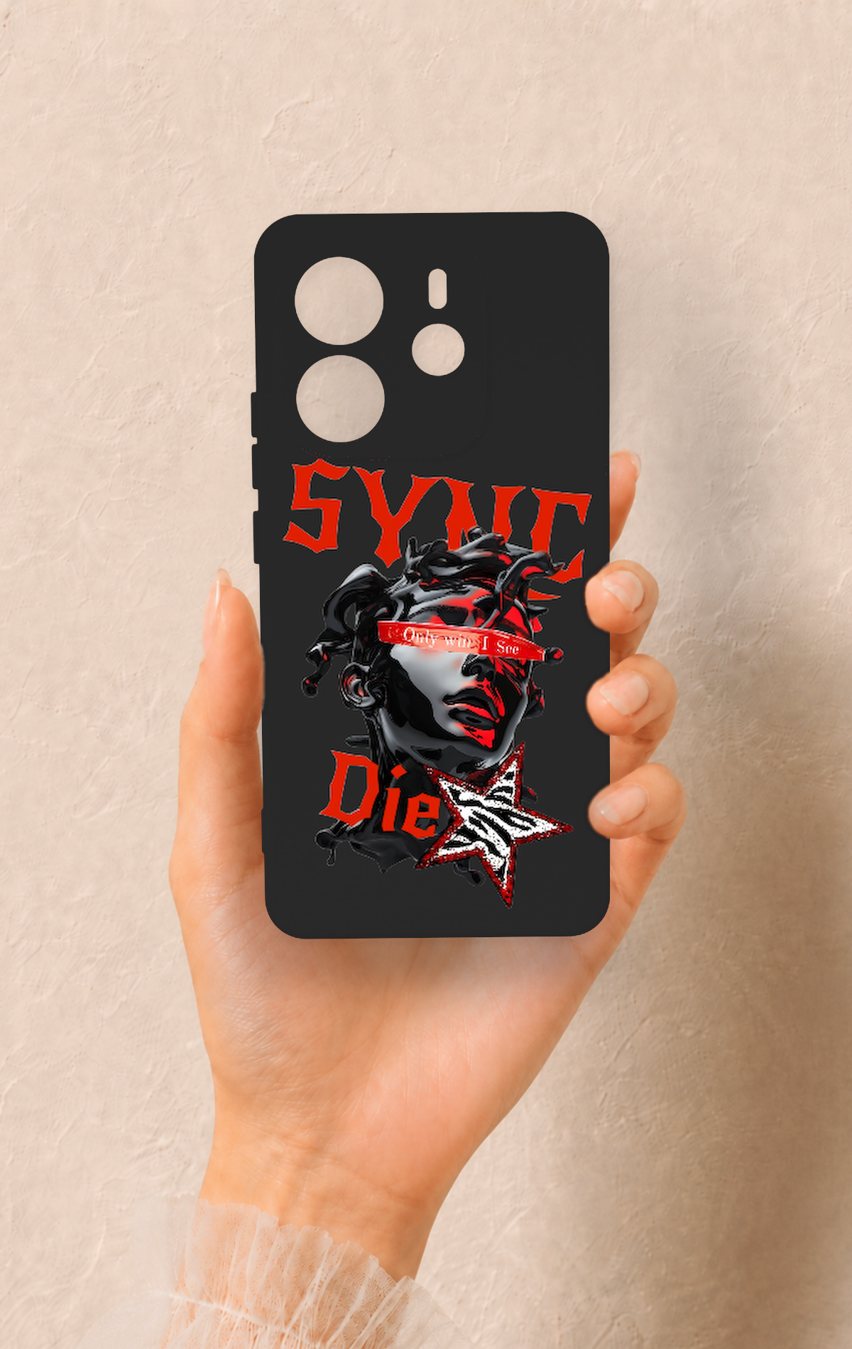 Redmi Note 14 4G Uyumlu Sync Die Desenli Silikon Kılıf