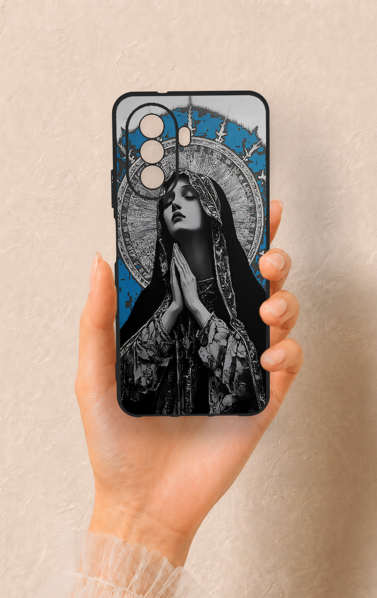Huawei Nova Y70 Uyumlu Rahibe Desenli Silikon Kılıf
