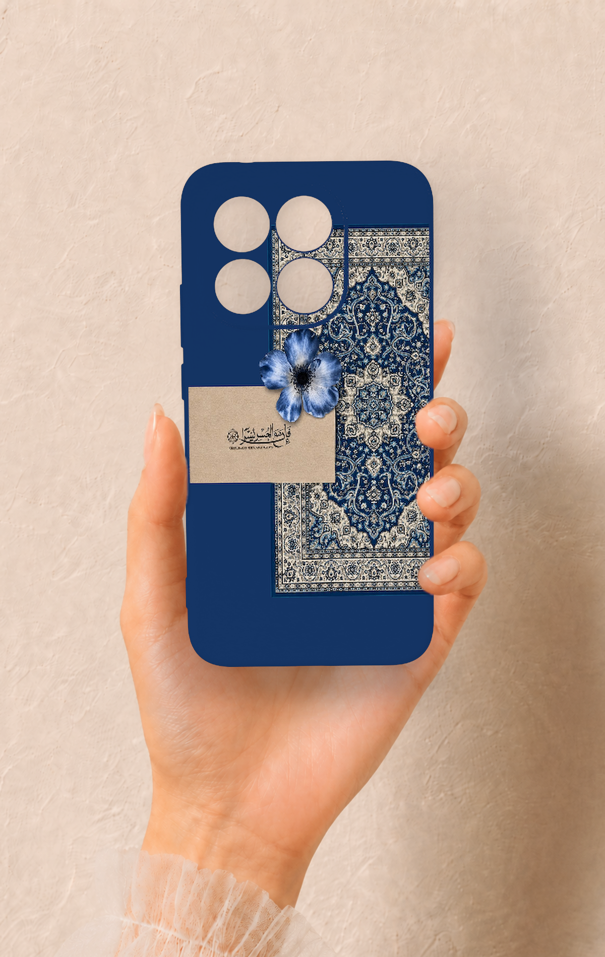 Mi 15T 5G Uyumlu Mavi Etnik Halı Desenli Silikon Kılıf