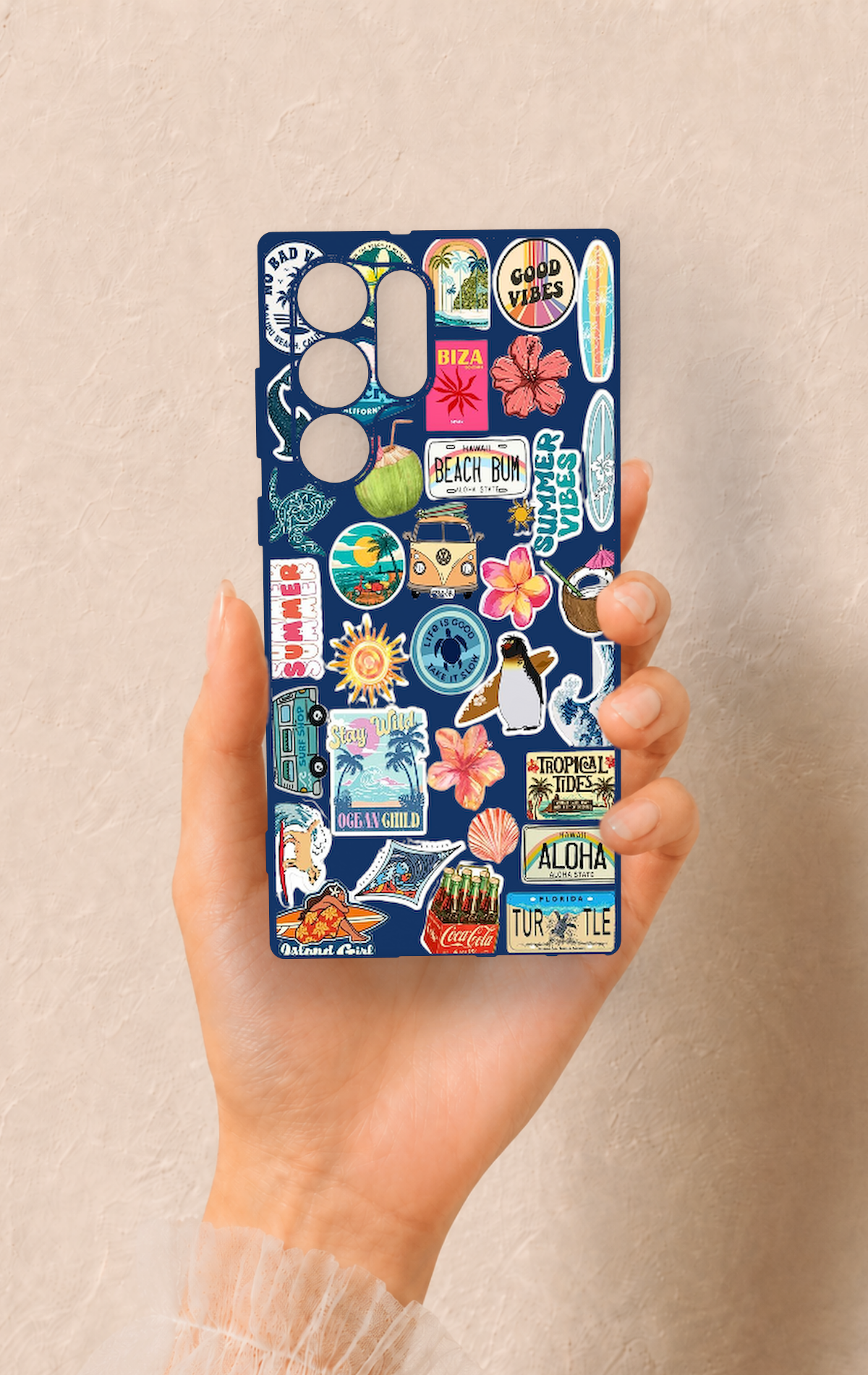 Samsung S22 Ultra Uyumlu Summer Vibes Desenli Silikon Kılıf