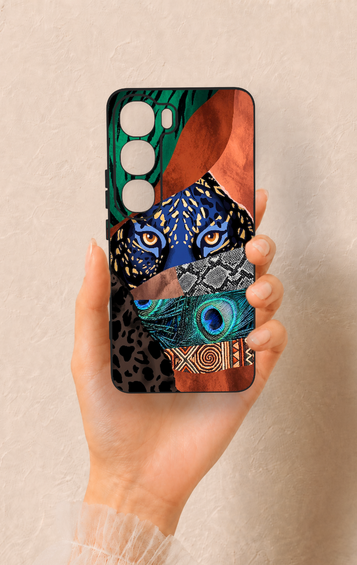 Vivo V40 Lite 5G Uyumlu Amazon Kaplan Desenli Silikon Kılıf