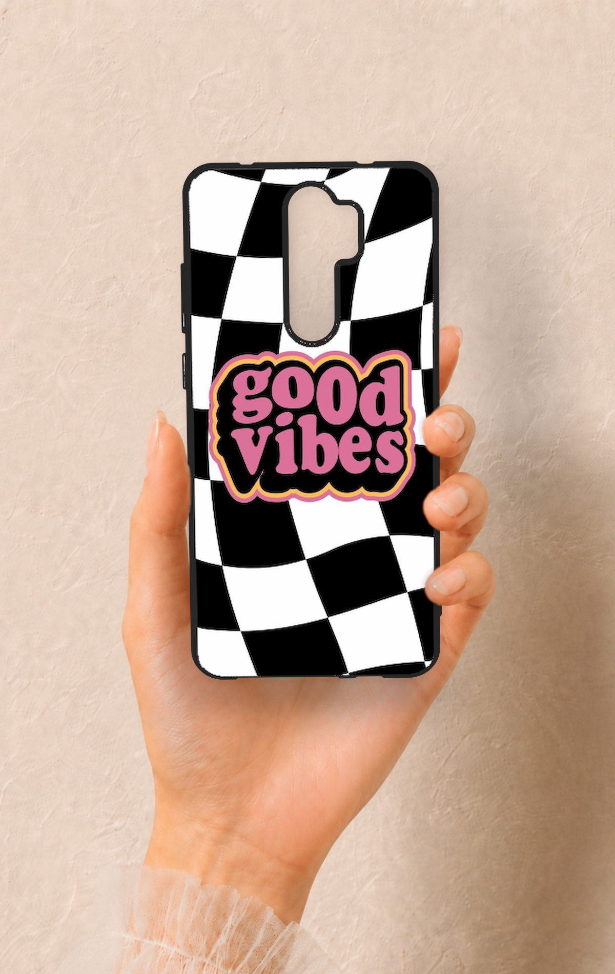 Redmi Note 8 Pro Uyumlu Black Good Vibes Desenli Silikon Kılıf