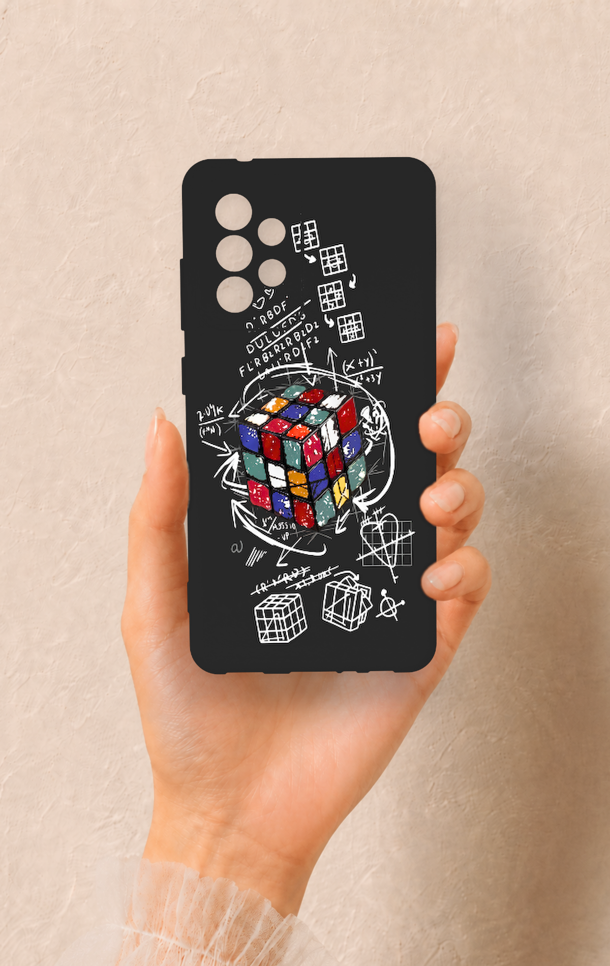 Samsung A52 Uyumlu Rubik Küb Desenli Silikon Kılıf