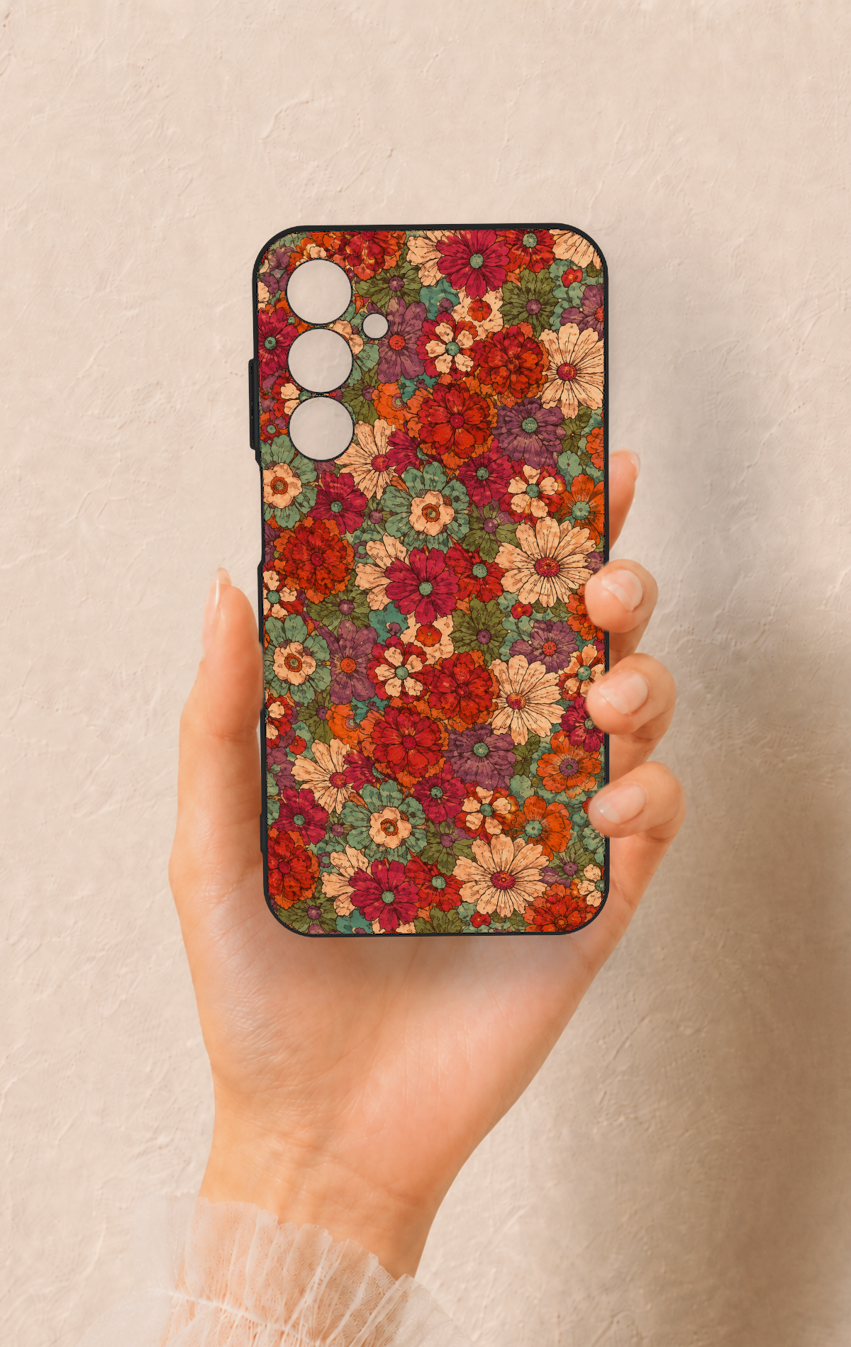 Samsung A25 Uyumlu Pastel Çiçek Bahçesi Desenli Silikon Kılıf