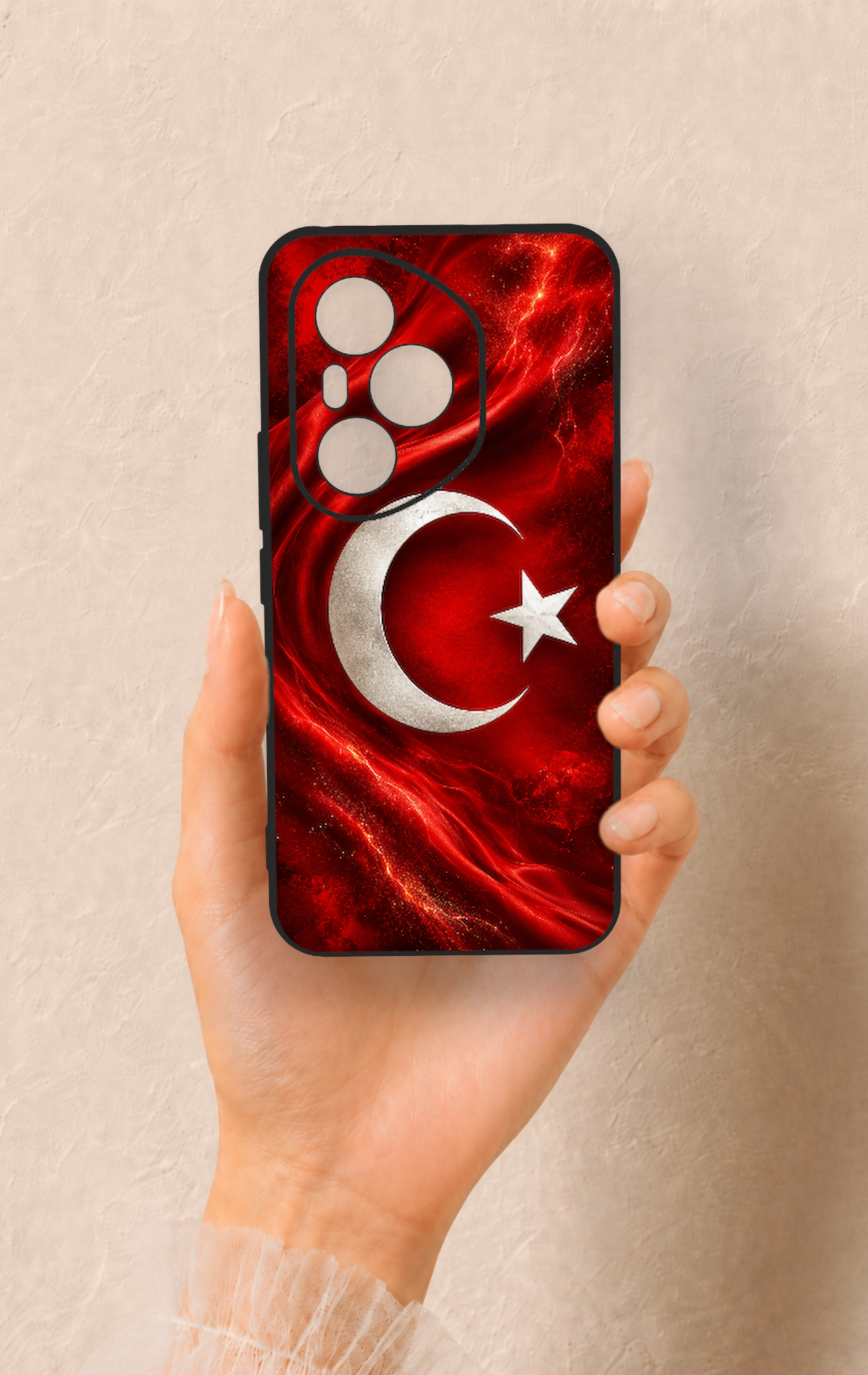 Honor 400 Pro Uyumlu Türk Bayrağı Desenli Silikon Kılıf