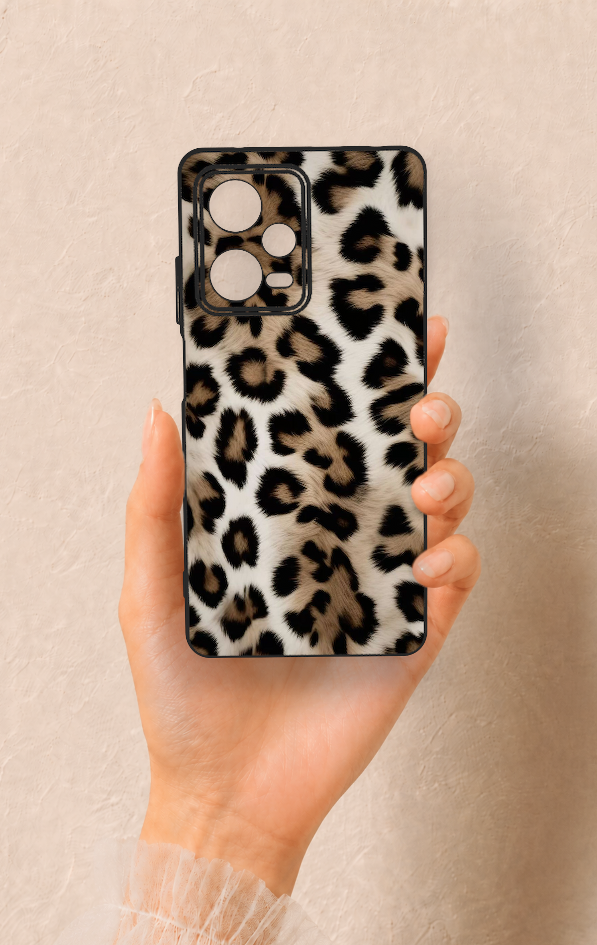 Redmi Note 12 Pro 5G Uyumlu Leopar Derisi Desenli Silikon Kılıf