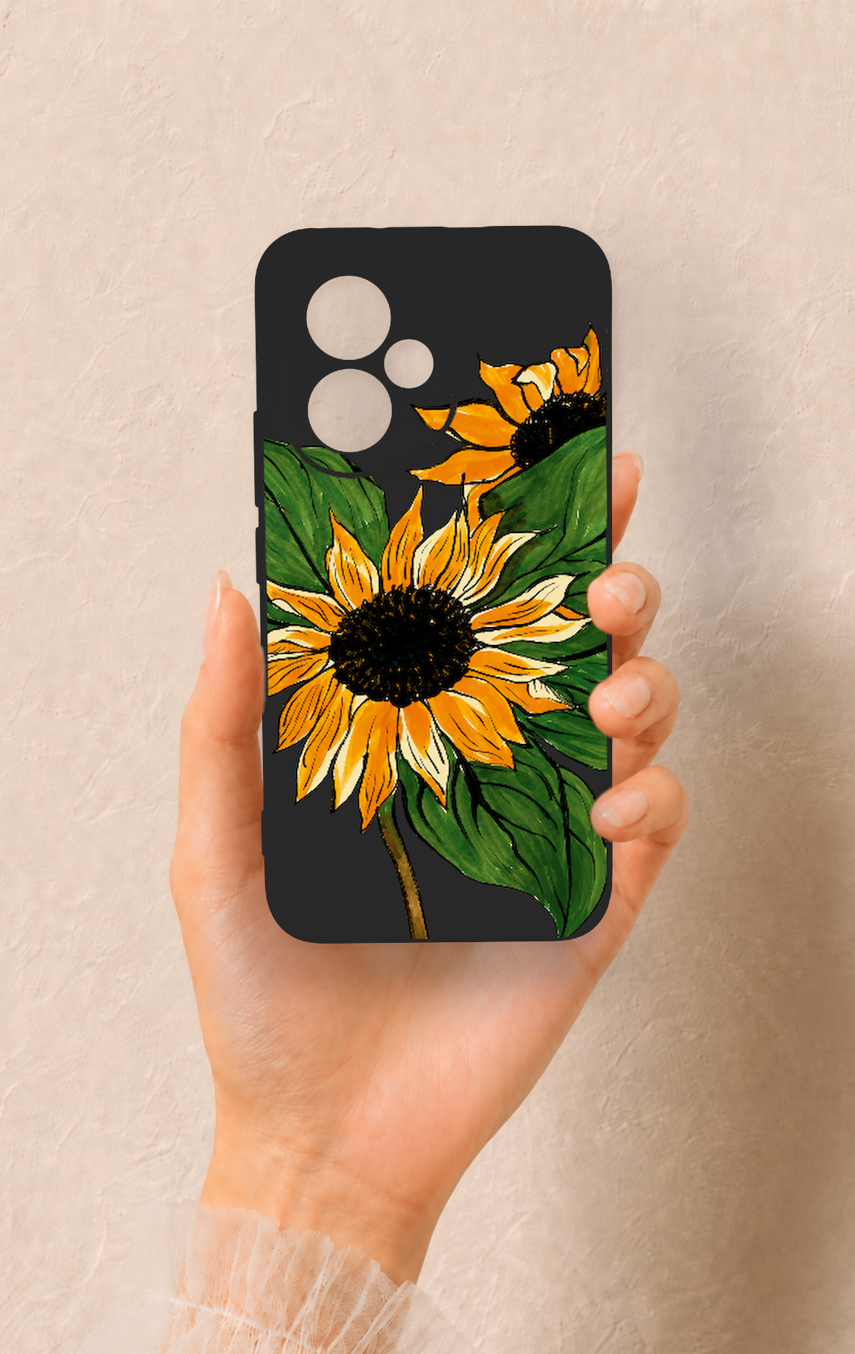 Honor 400 Uyumlu Ay Çiçeği Desenli Silikon Kılıf