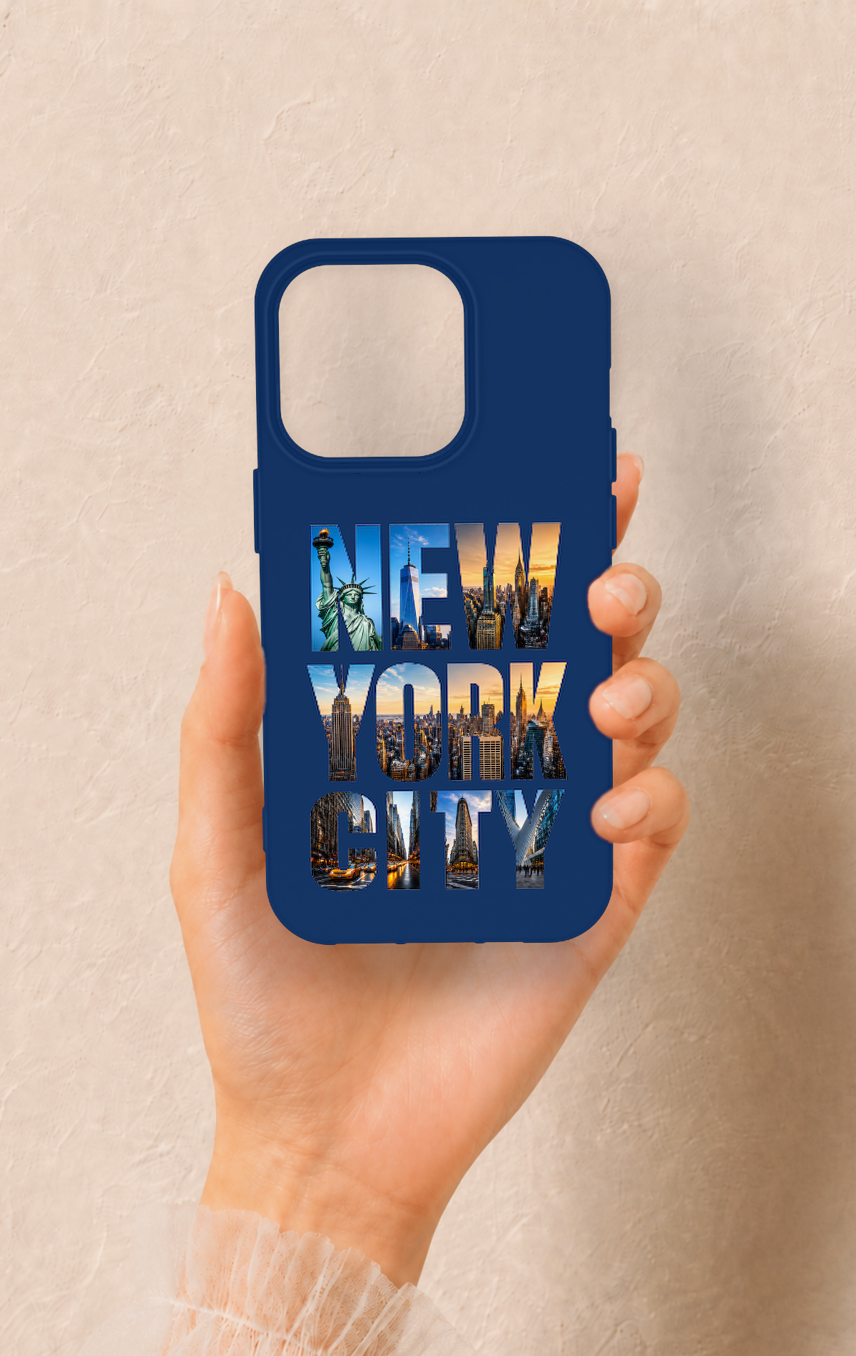 iPhone 14 Pro Uyumlu New York City Desenli Silikon Kılıf