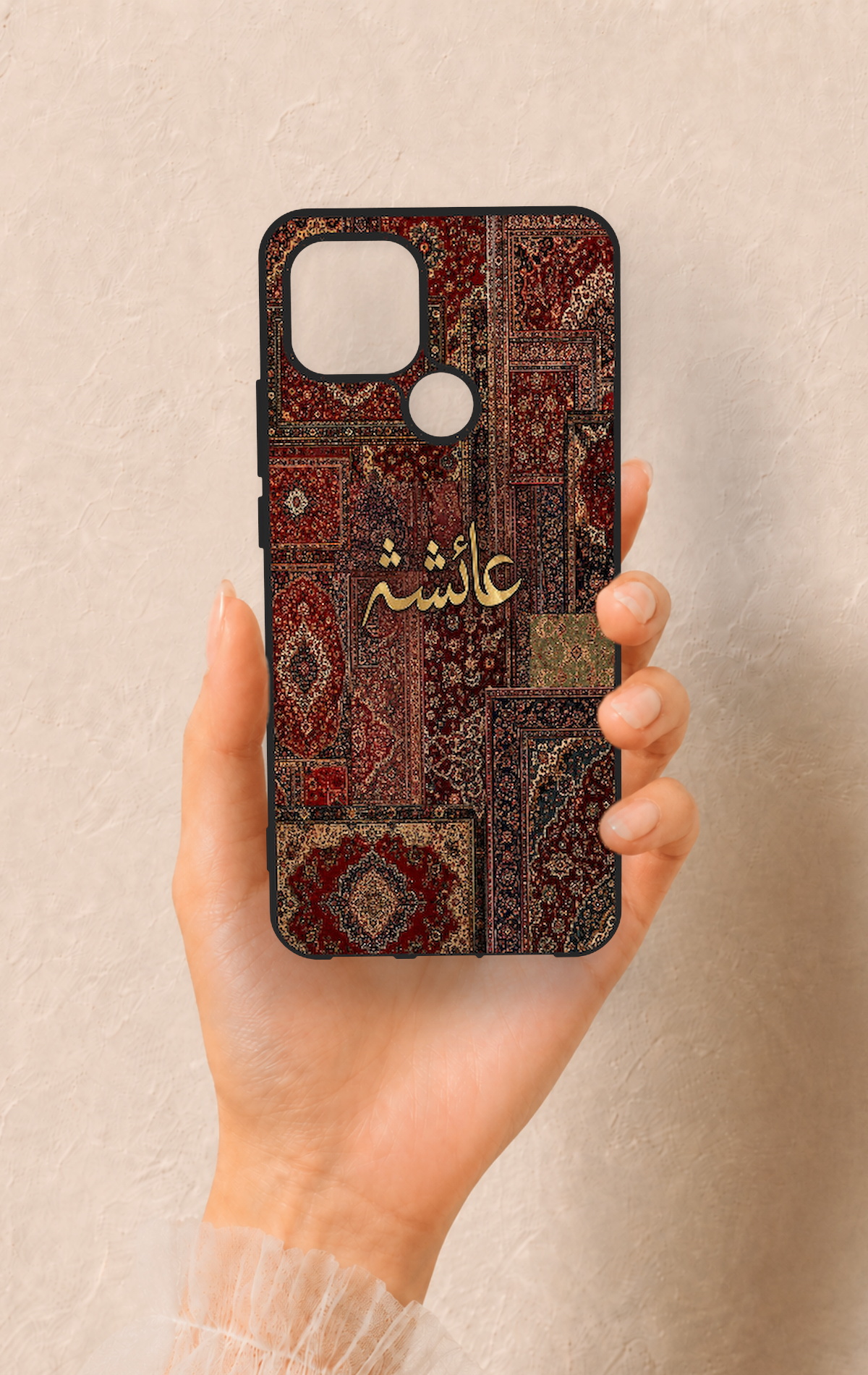 Oppo A15 Uyumlu Vintage Halı Desenli Silikon Kılıf