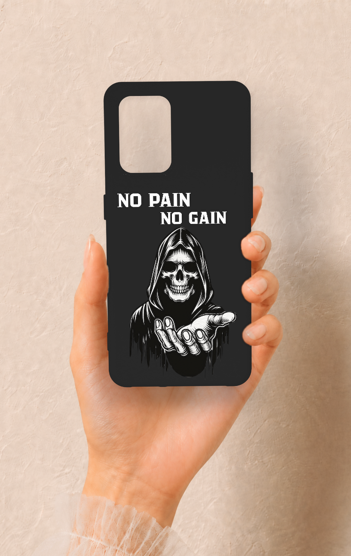 Oppo-A74 Uyumlu No Pain No Gain Desenli Silikon Kılıf