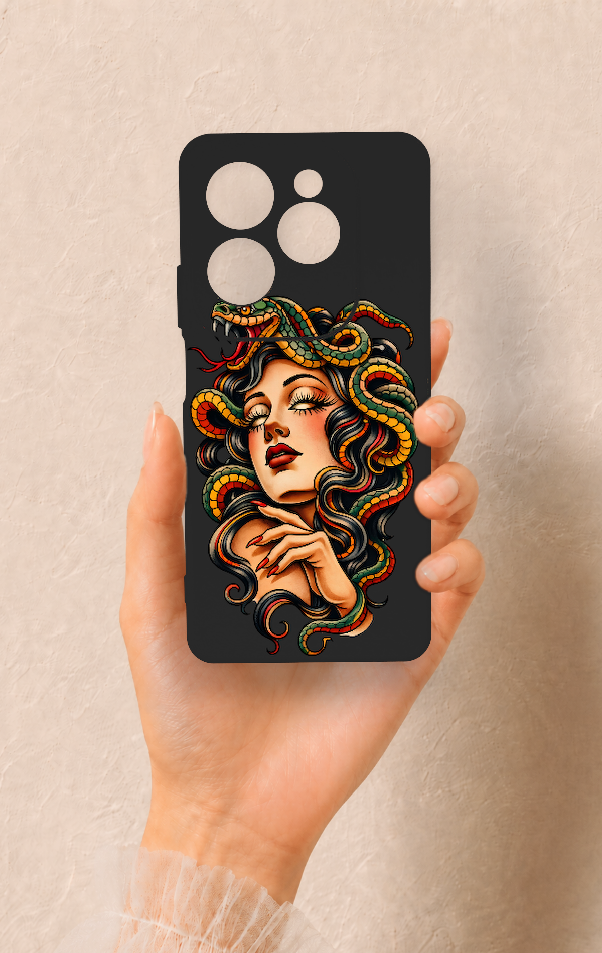 İnfinix Hot 40 Pro Uyumlu Medusa Desenli Silikon Kılıf