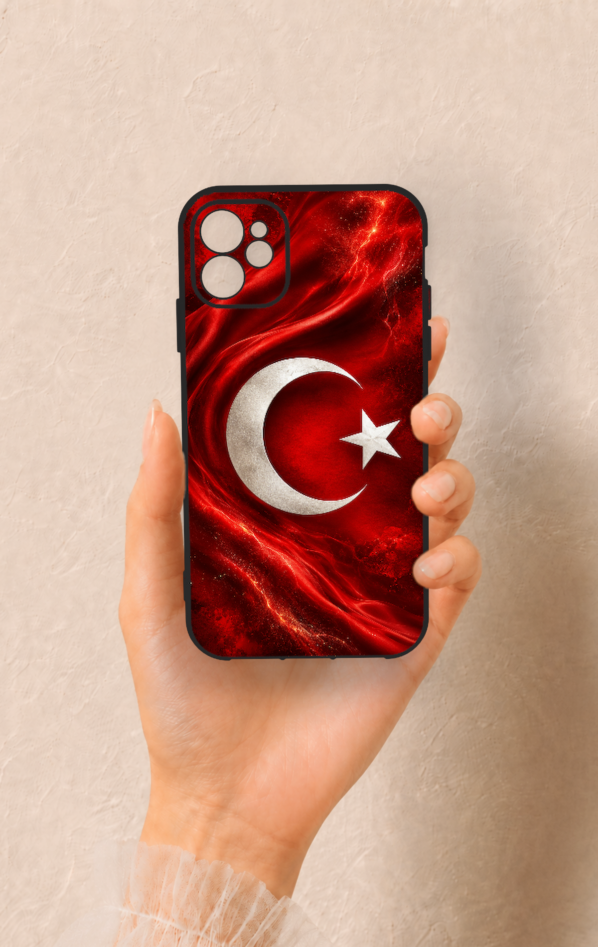 iPhone 11 Uyumlu Türk Bayrağı Desenli Silikon Kılıf