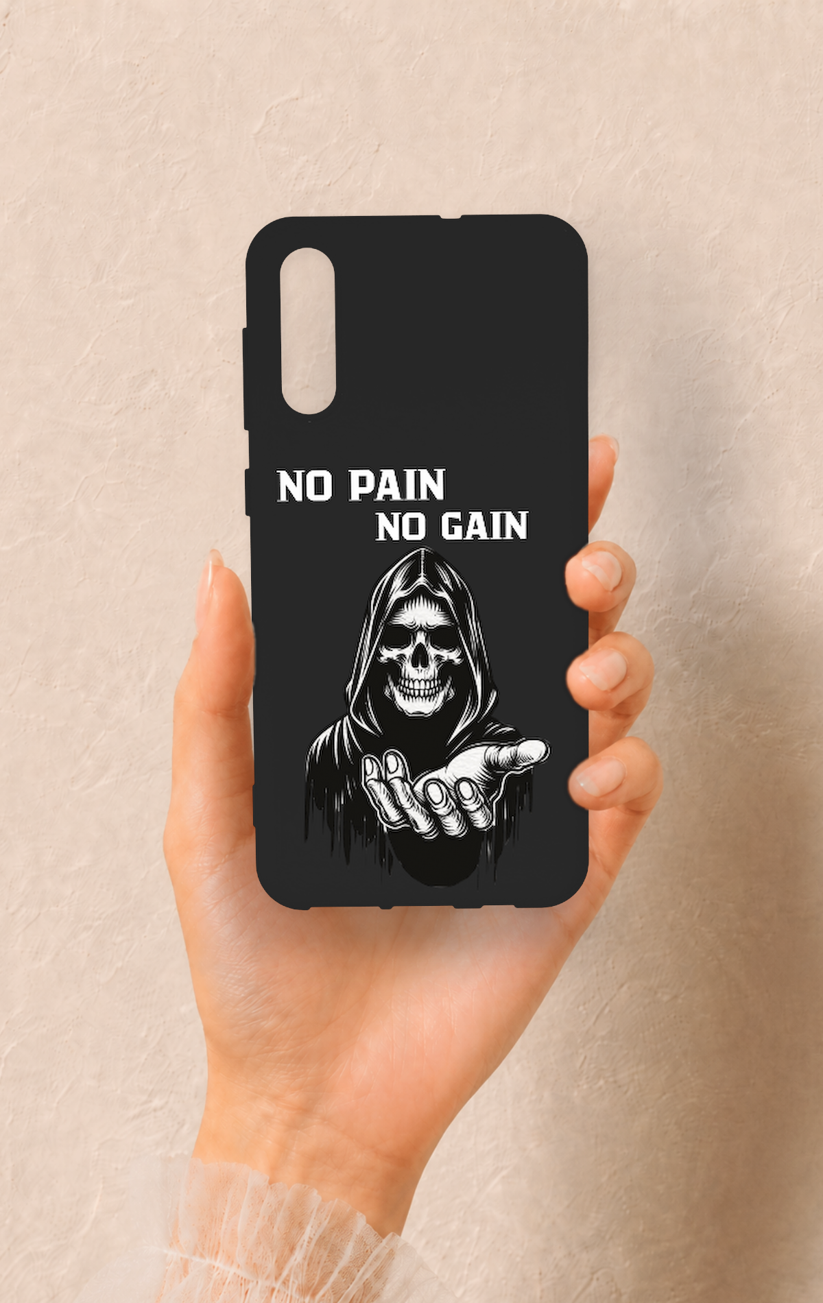 Samsung A50 Uyumlu No Pain No Gain Desenli Silikon Kılıf