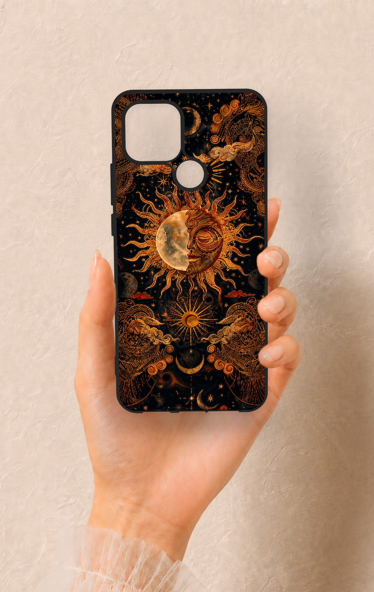 Oppo A15 Uyumlu Mistik Güneş Desenli Silikon Kılıf