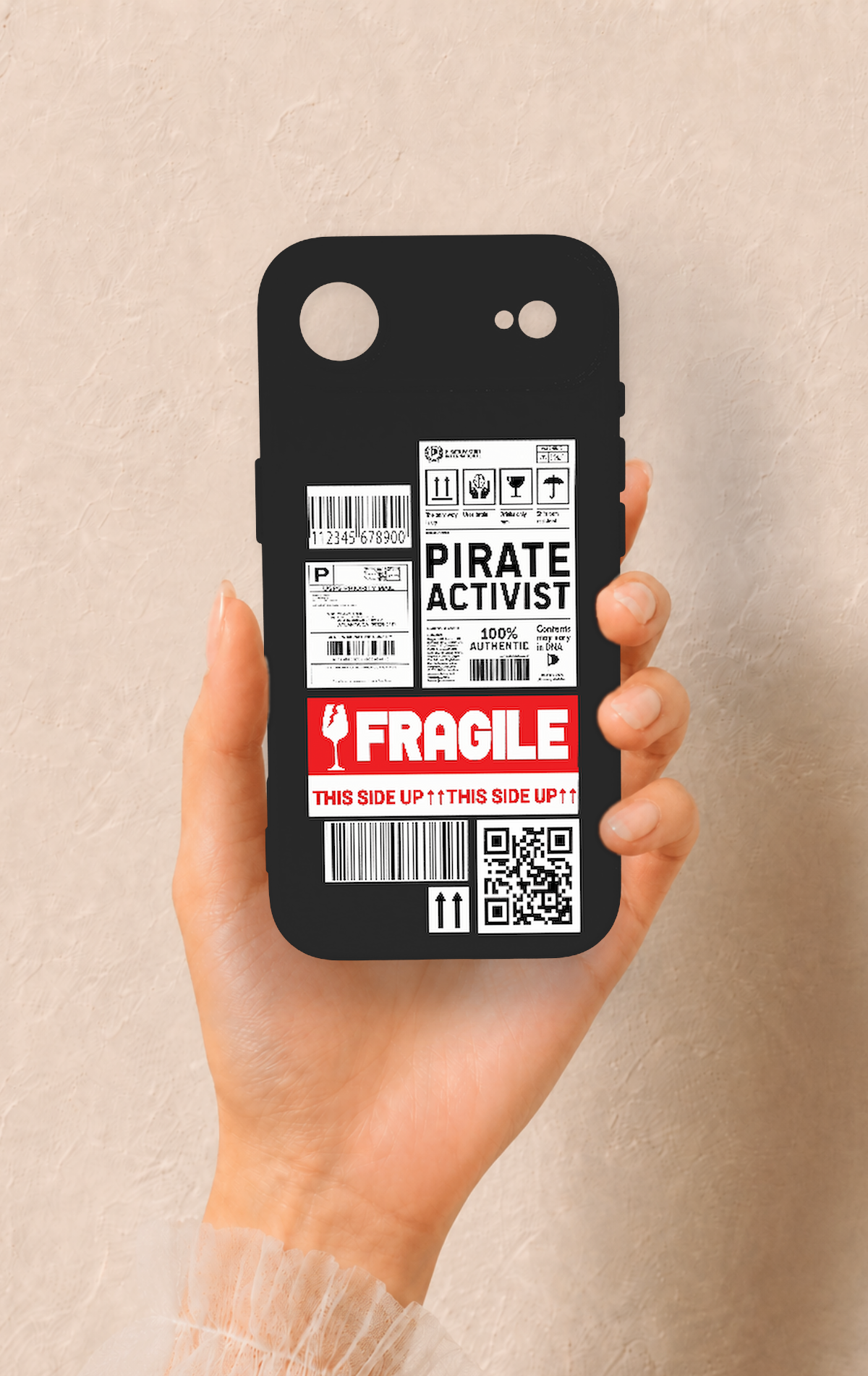 iPhone 17 Air Uyumlu Fragile Desenli Silikon Kılıf