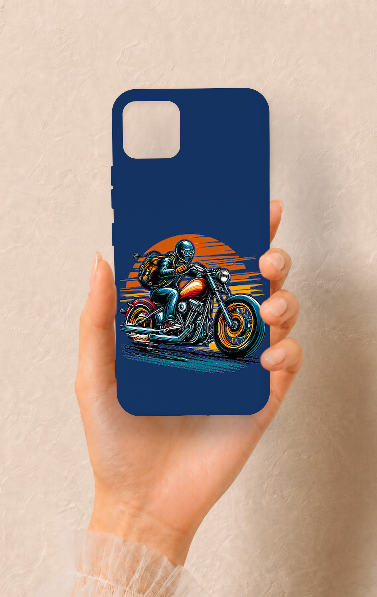 Realme C11 2021 Uyumlu Moto Rider Desenli Silikon Kılıf