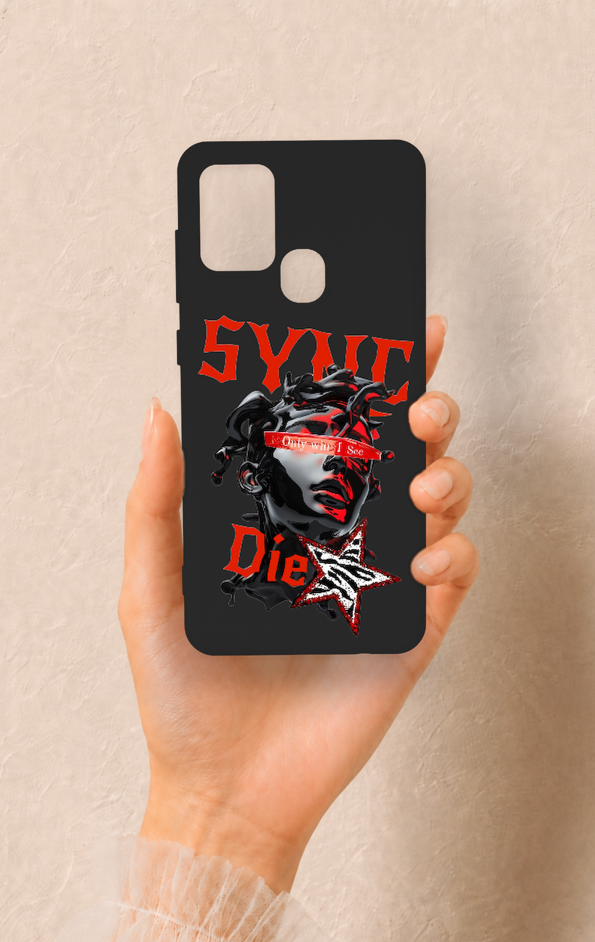 Samsung A21S Uyumlu Sync Die Desenli Silikon Kılıf