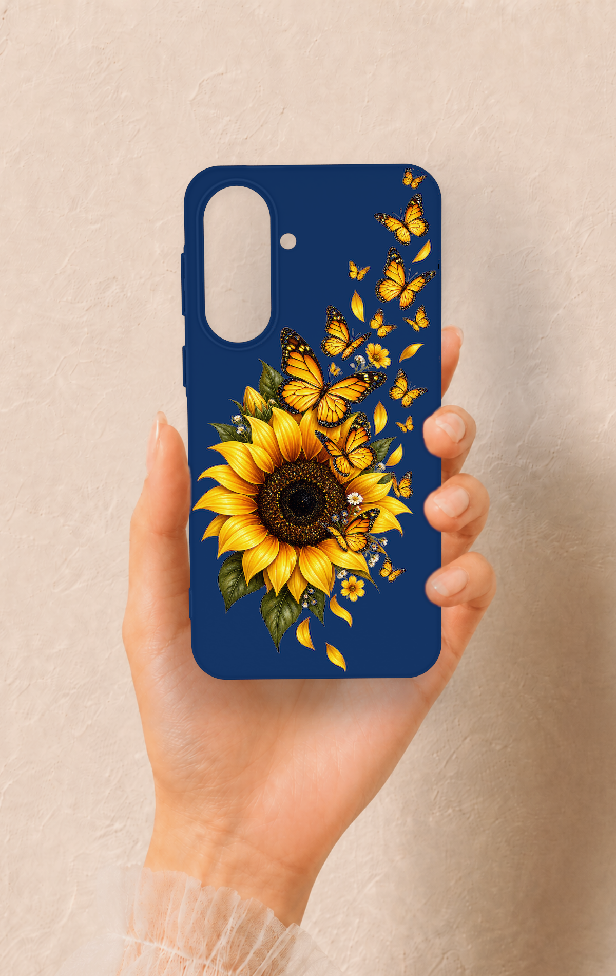 Samsung A37 Uyumlu Ayçiçeği Desenli Silikon Kılıf