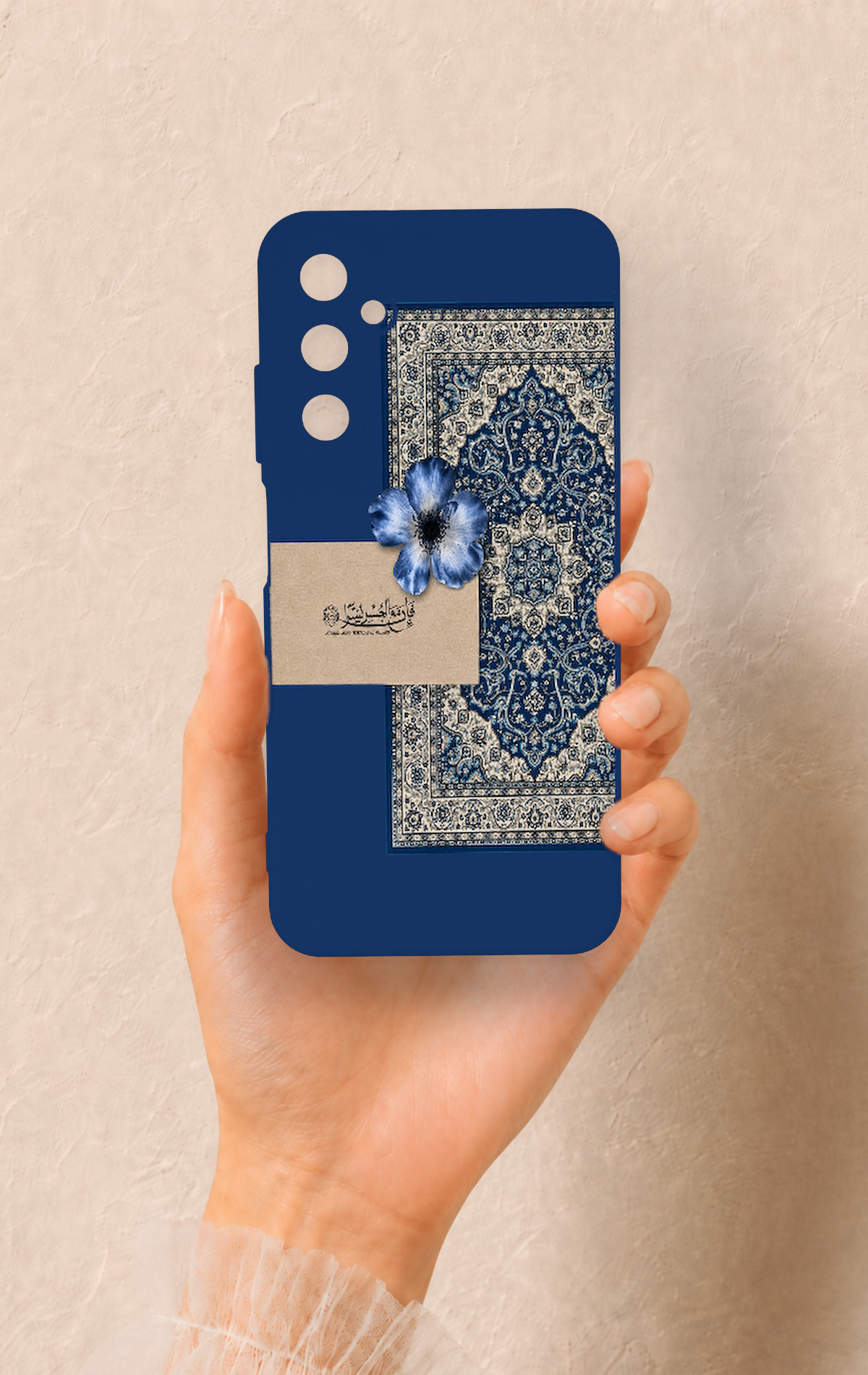 Samsung A05s Uyumlu Mavi Etnik Halı Desenli Silikon Kılıf
