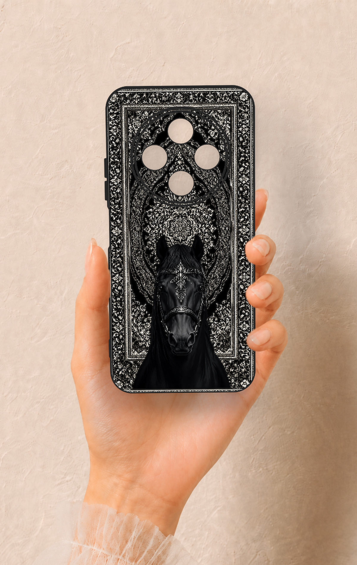 Tecno Spark 30C Uyumlu Etnik At Figürü Desenli Silikon Kılıf