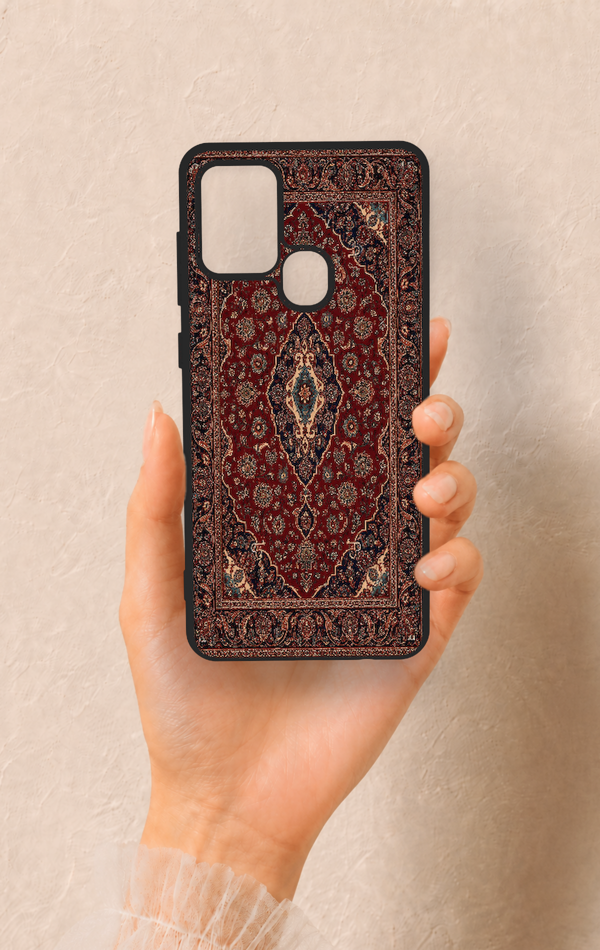 Samsung A21S Uyumlu Acem Halı Desenli Silikon Kılıf