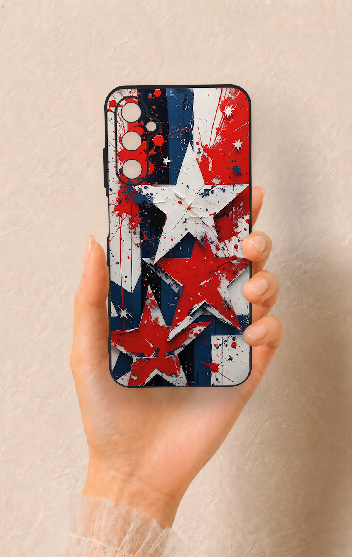 Samsung A05s Uyumlu Star Flag Desenli Silikon Kılıf
