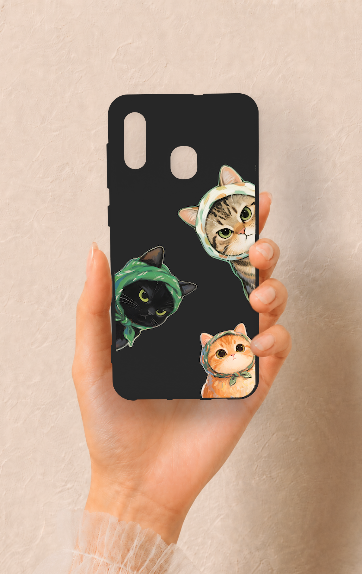 Samsung A20-A30 Uyumlu Kedi Ekibi Desenli Silikon Kılıf