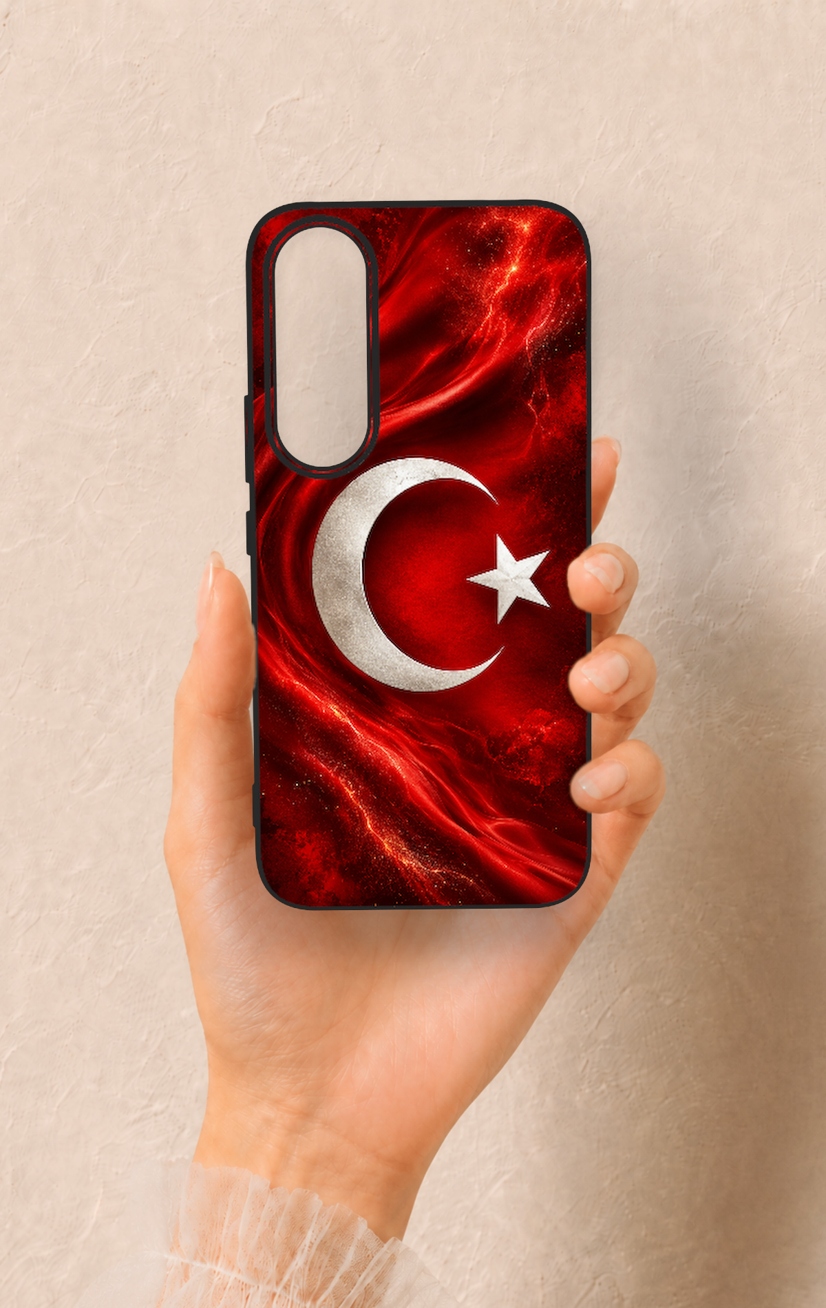 Vivo V70 FE 5G Uyumlu Türk Bayrağı Desenli Silikon Kılıf