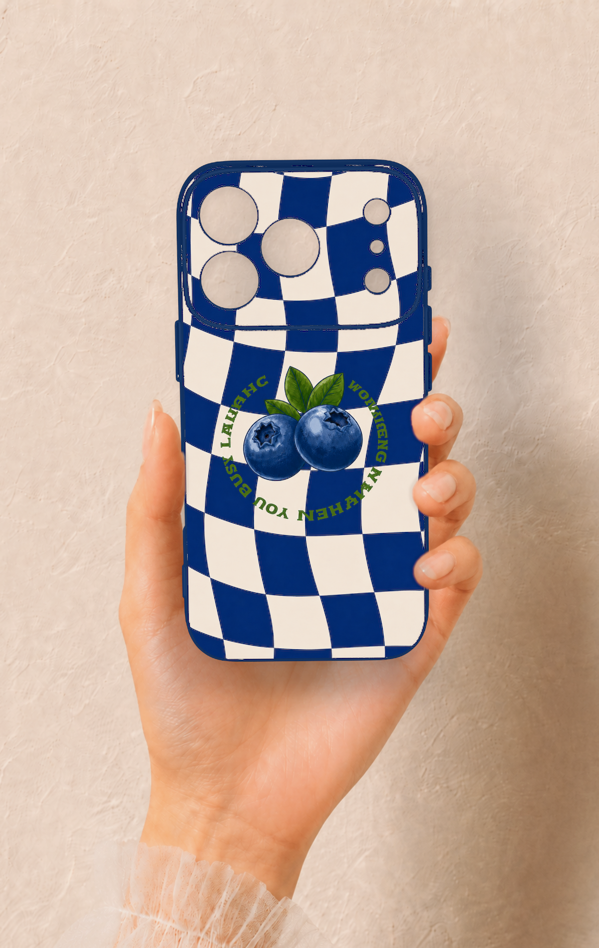 iPhone 17 Pro Uyumlu Yaban Mersini Desenli Silikon Kılıf