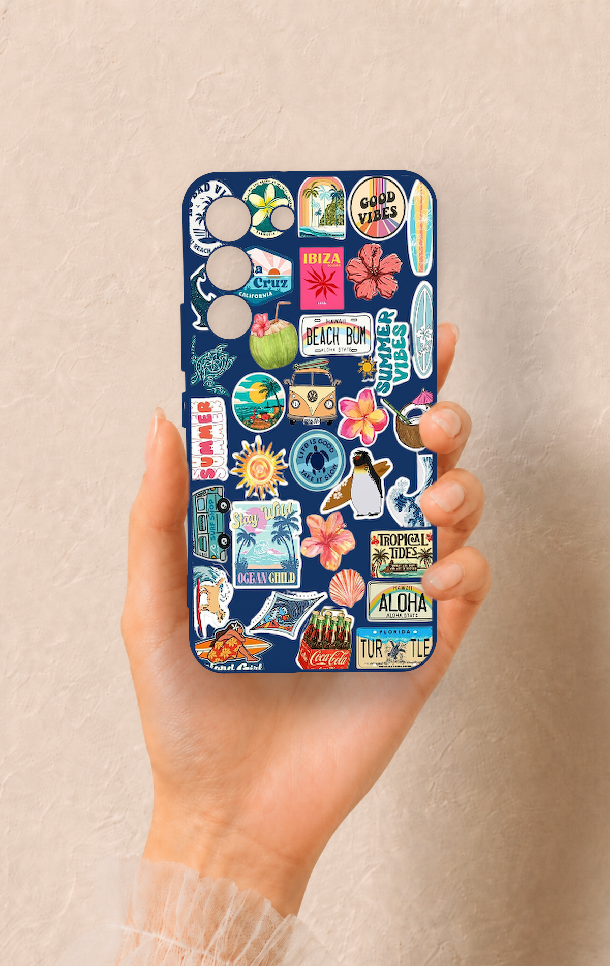 Samsung S22 Uyumlu Summer Vibes Desenli Silikon Kılıf