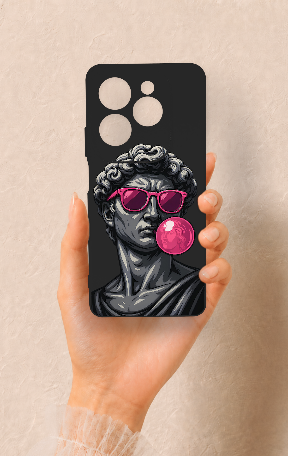 İnfinix Hot 40 Pro Uyumlu Pop David Desenli Silikon Kılıf