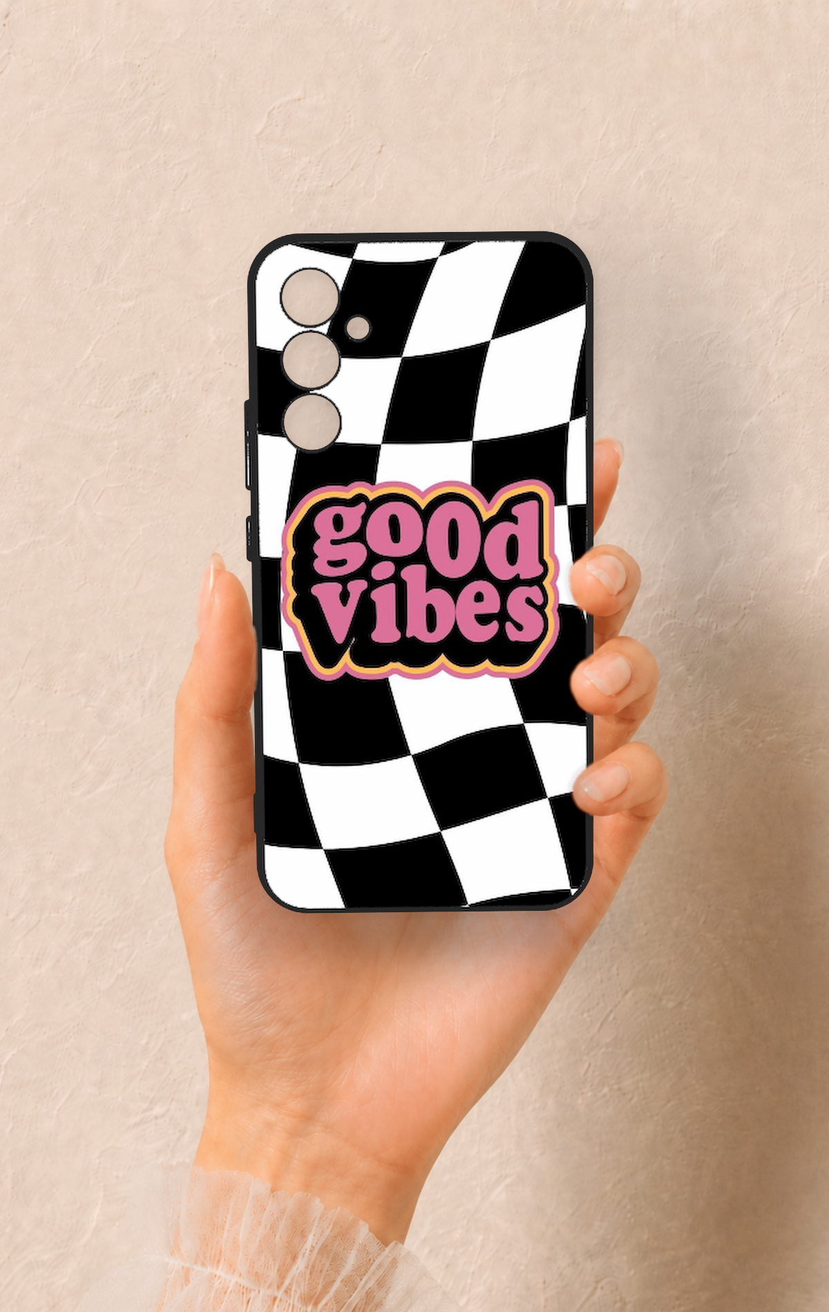 Samsung A34 Uyumlu Black Good Vibes Desenli Silikon Kılıf