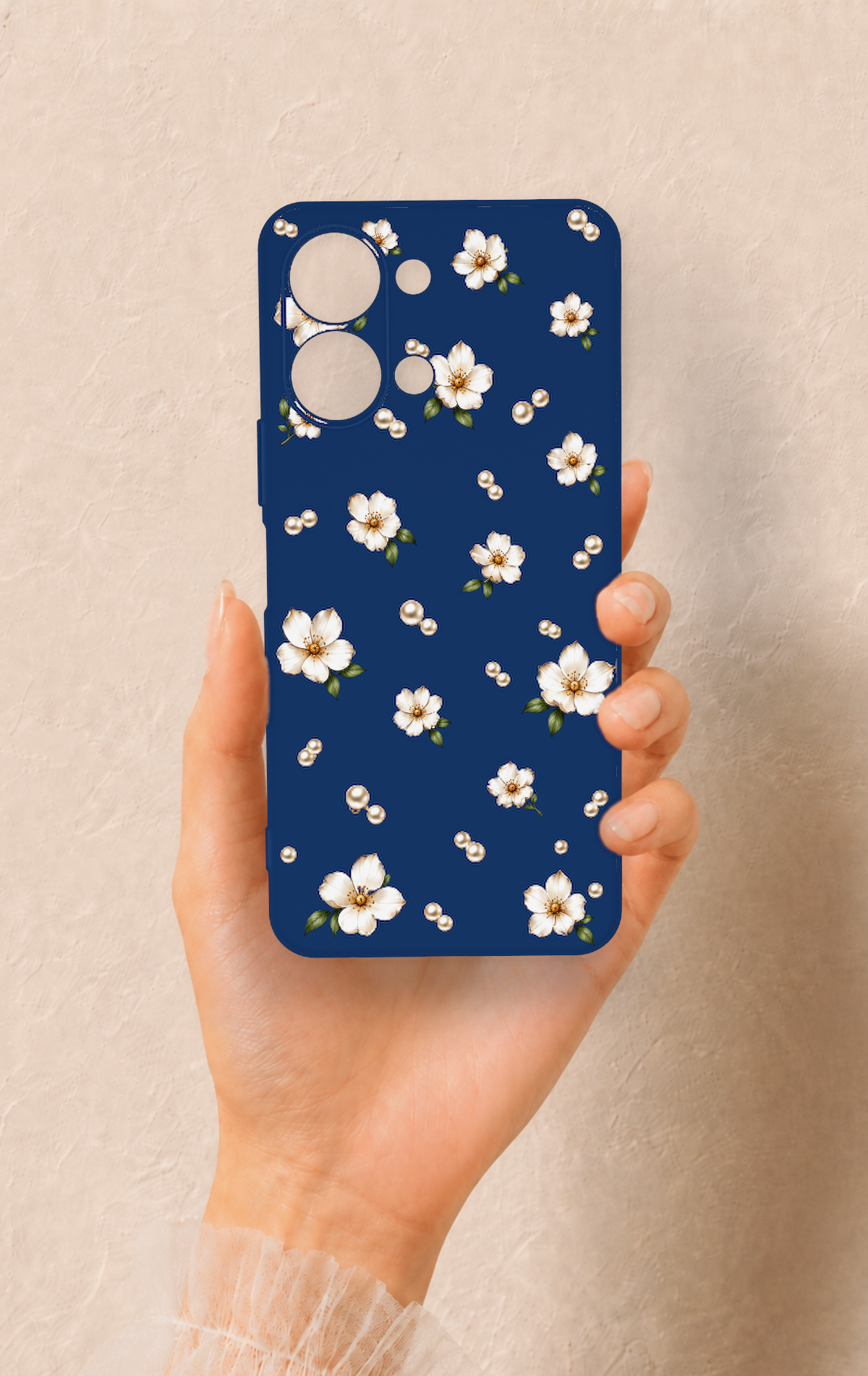 Vivo Y05 4G Uyumlu Papatya İnci Desenli Silikon Kılıf