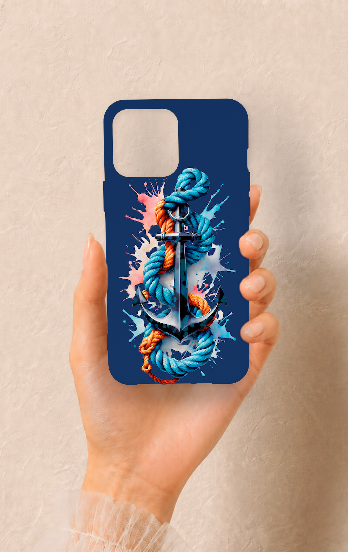 iPhone 13 Pro Max Uyumlu Anchor Desenli Silikon Kılıf