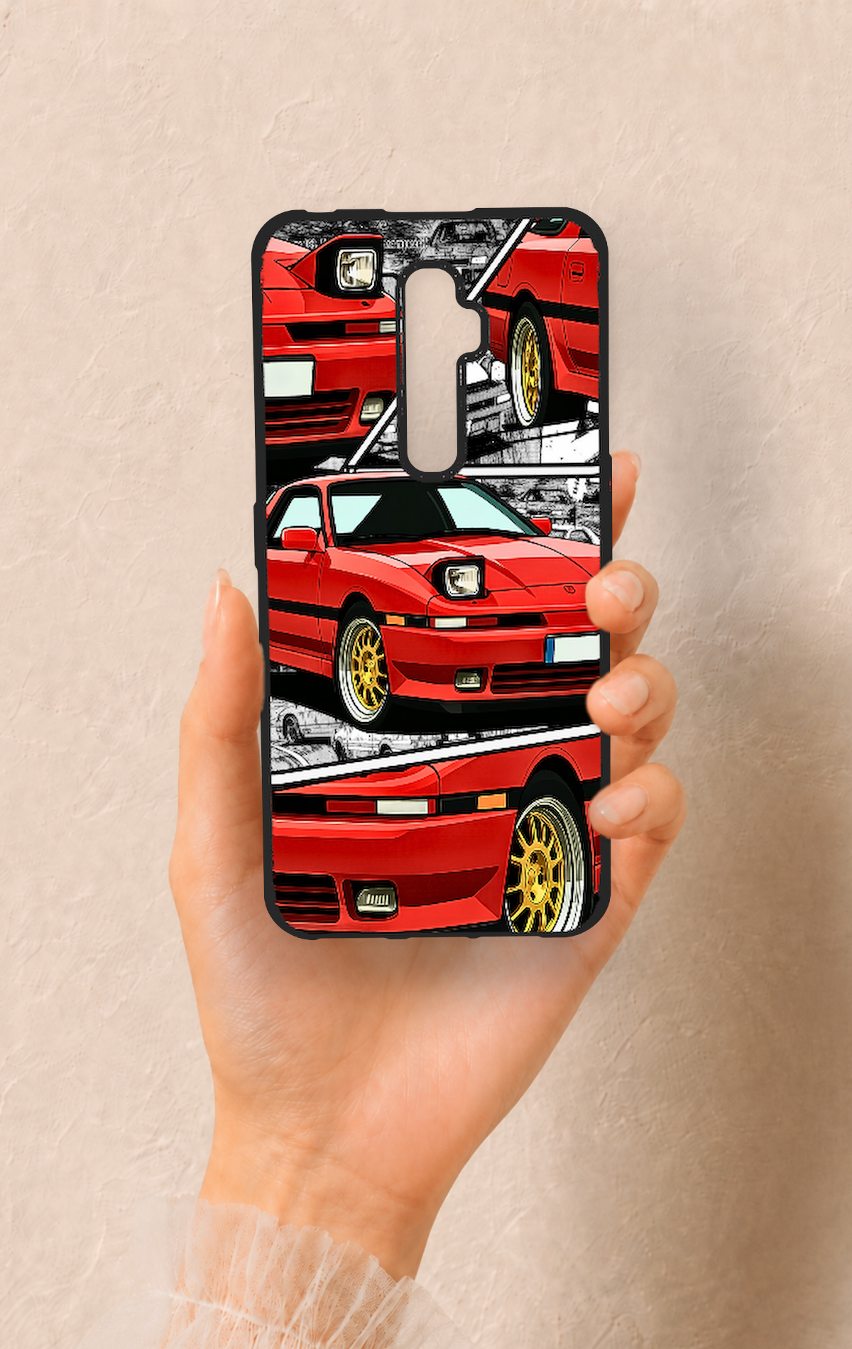 Oppo Reno 2Z Uyumlu Kırmızı Supra Desenli Silikon Kılıf