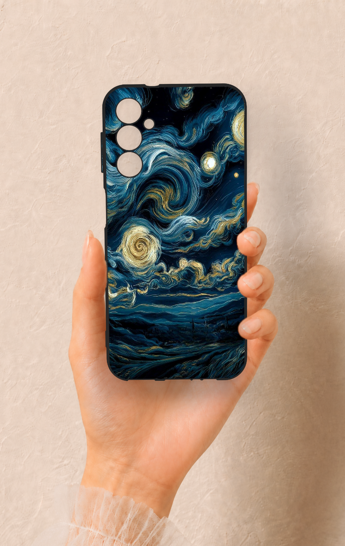 Samsung A14 Uyumlu Yıldızlı Gece Desenli Silikon Kılıf