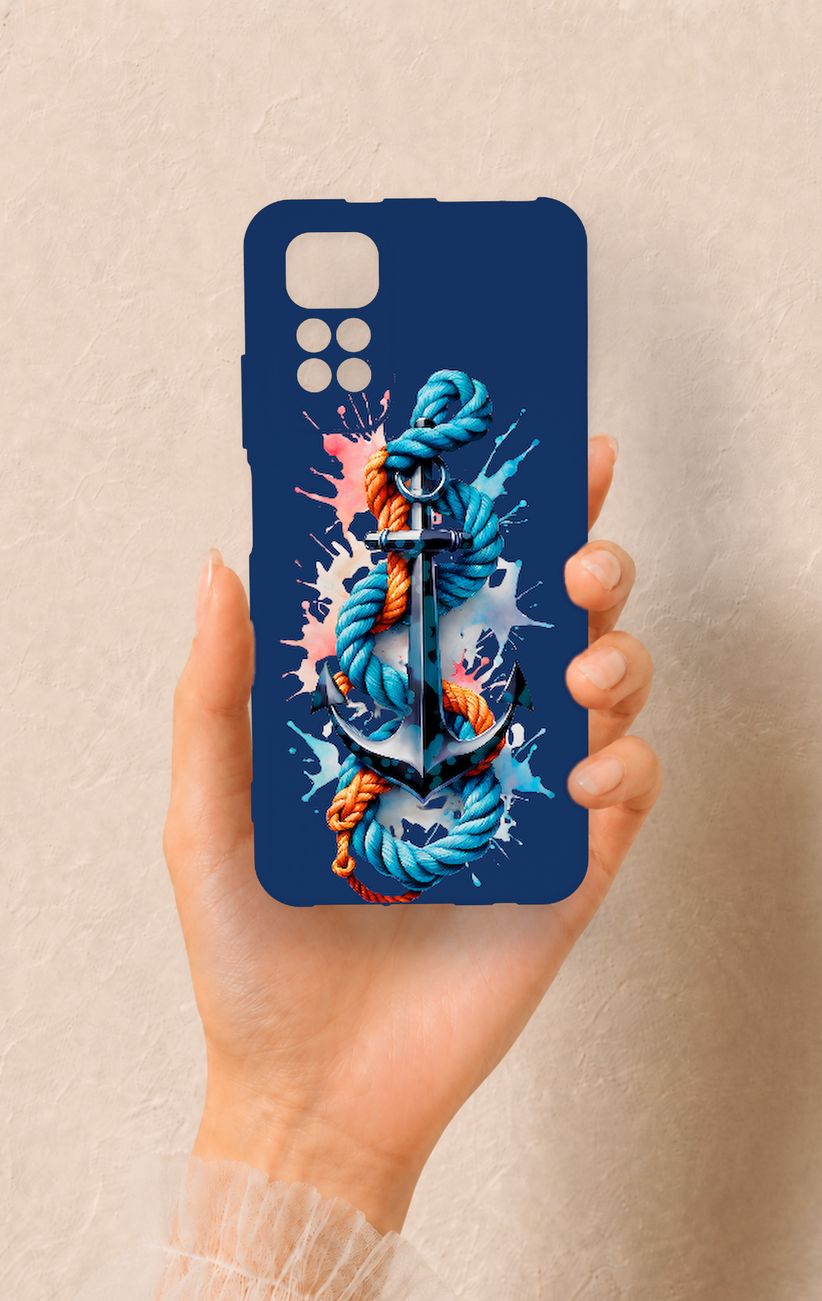 Redmi Note 11S Uyumlu Anchor Desenli Silikon Kılıf