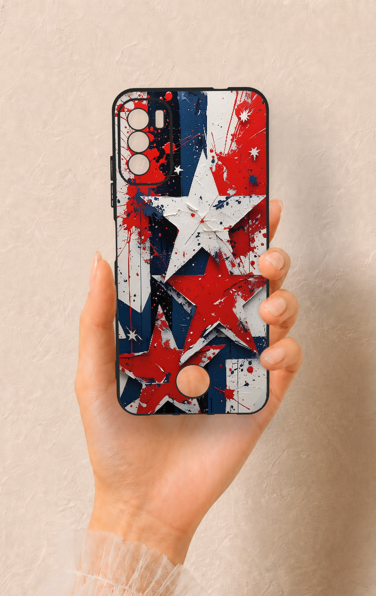 Reeder S19 Max Pro S Uyumlu Star Flag Desenli Silikon Kılıf