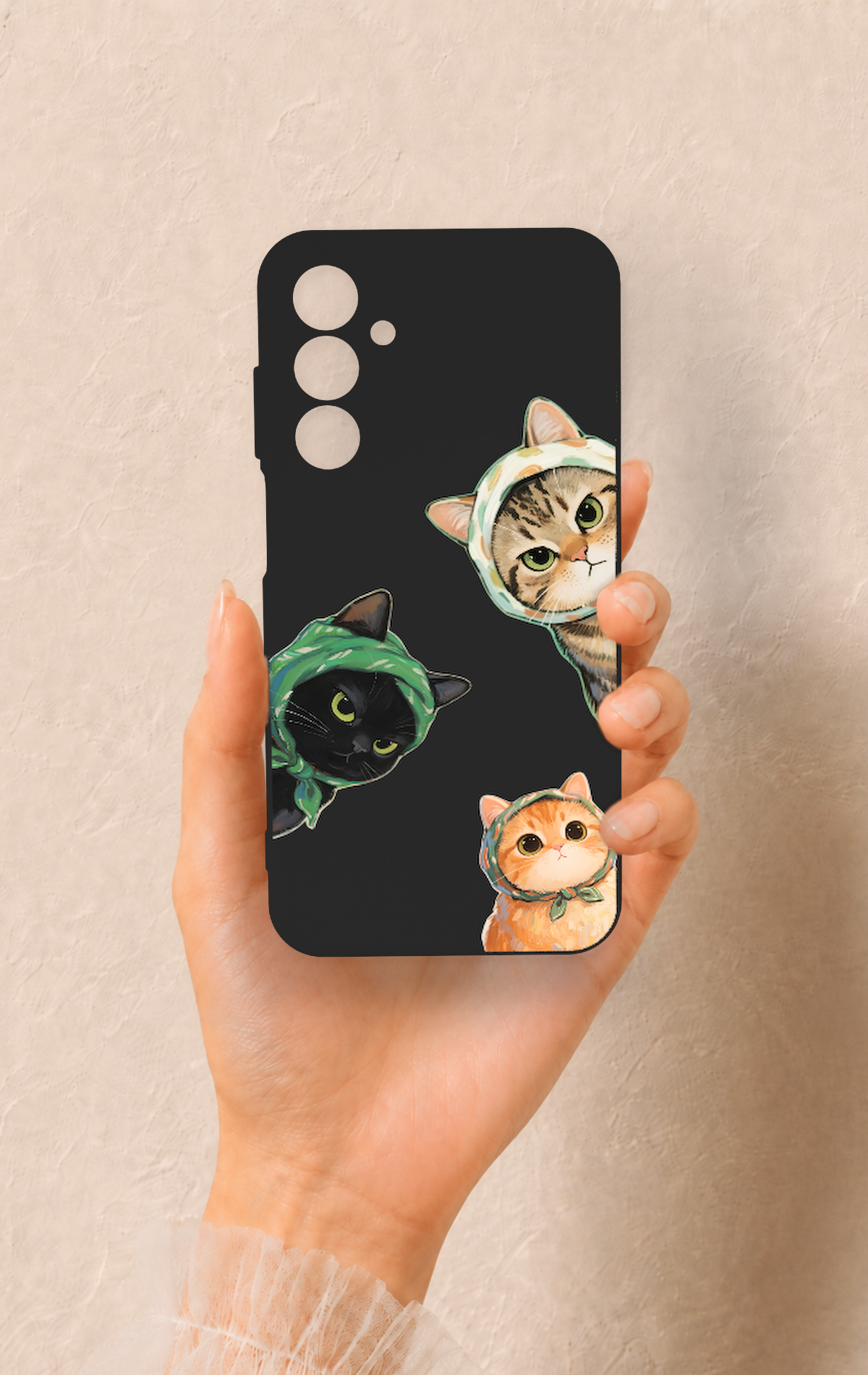 Samsung A25 Uyumlu Kedi Ekibi Desenli Silikon Kılıf