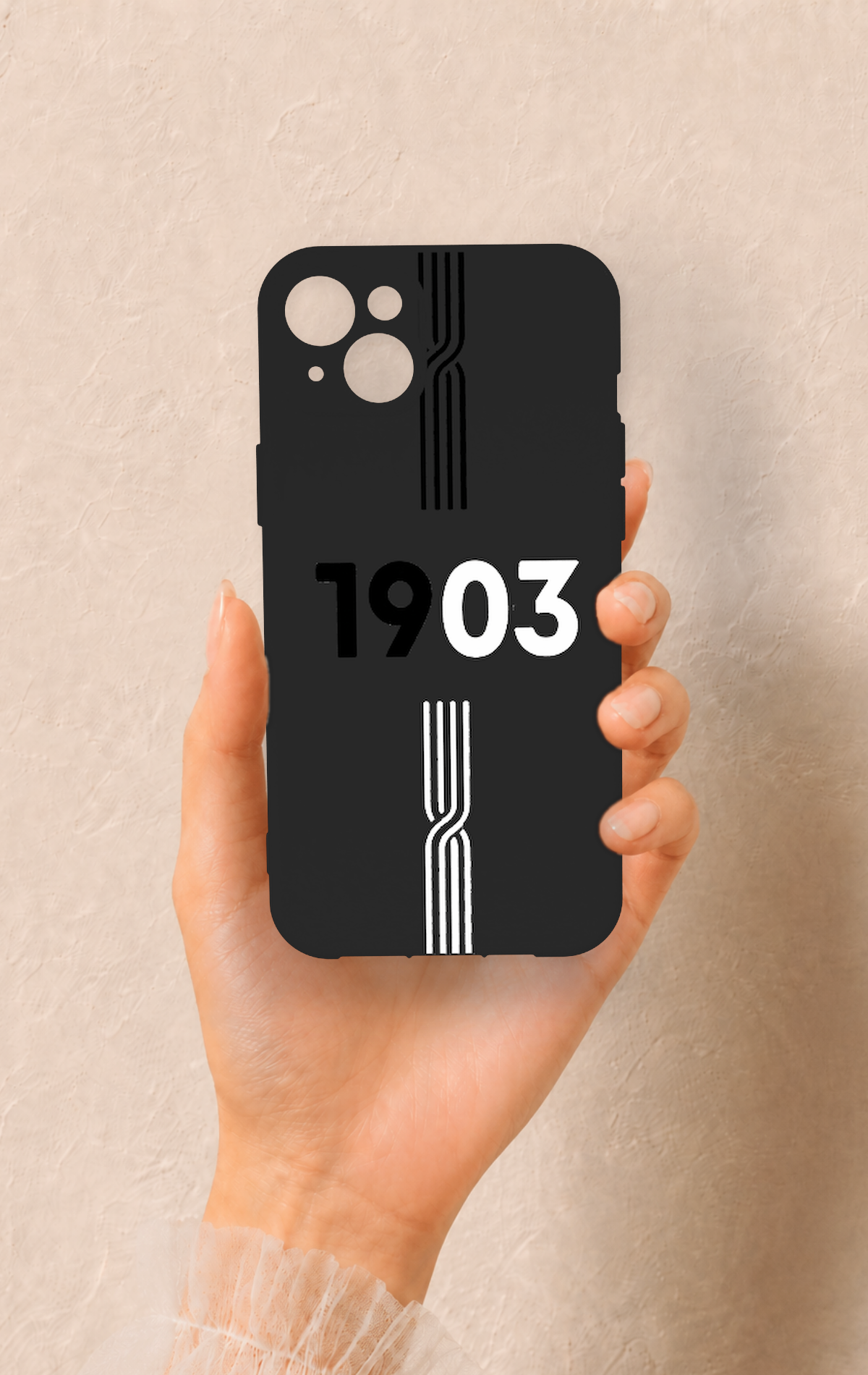 iPhone 14 Plus/15 Plus Uyumlu 1903 Kemer Desenli Silikon Kılıf