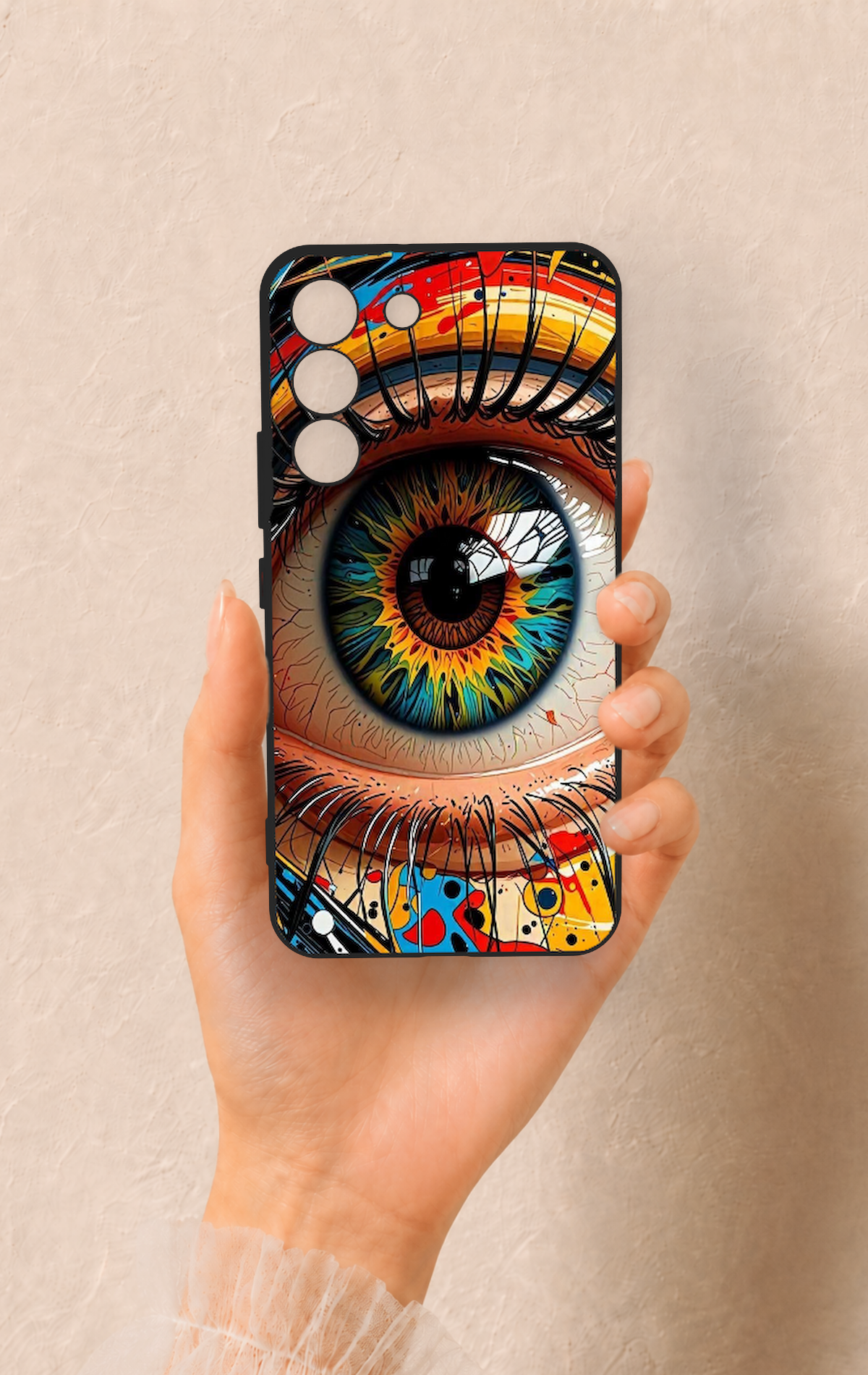 Samsung S22 Uyumlu Renkli Göz Bebeği Desenli Silikon Kılıf