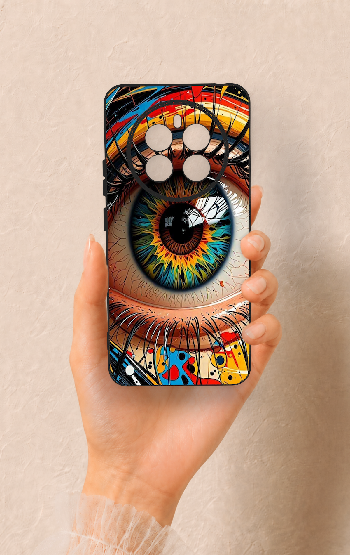 Realme 12 4G Uyumlu Renkli Göz Bebeği Desenli Silikon Kılıf
