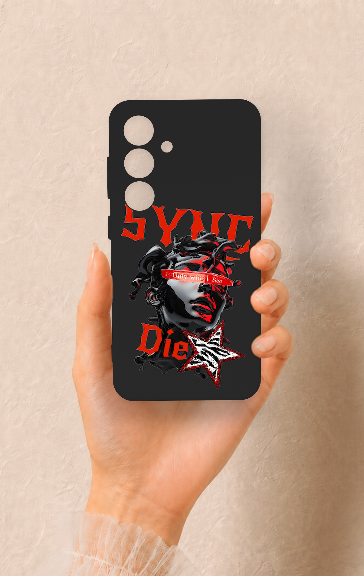 Samsung S24 Uyumlu Sync Die Desenli Silikon Kılıf