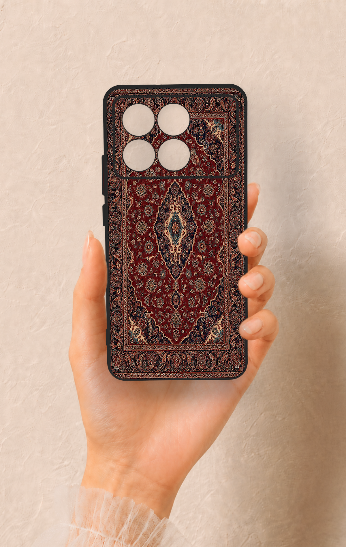 Poco X6 Pro Uyumlu Acem Halı Desenli Silikon Kılıf