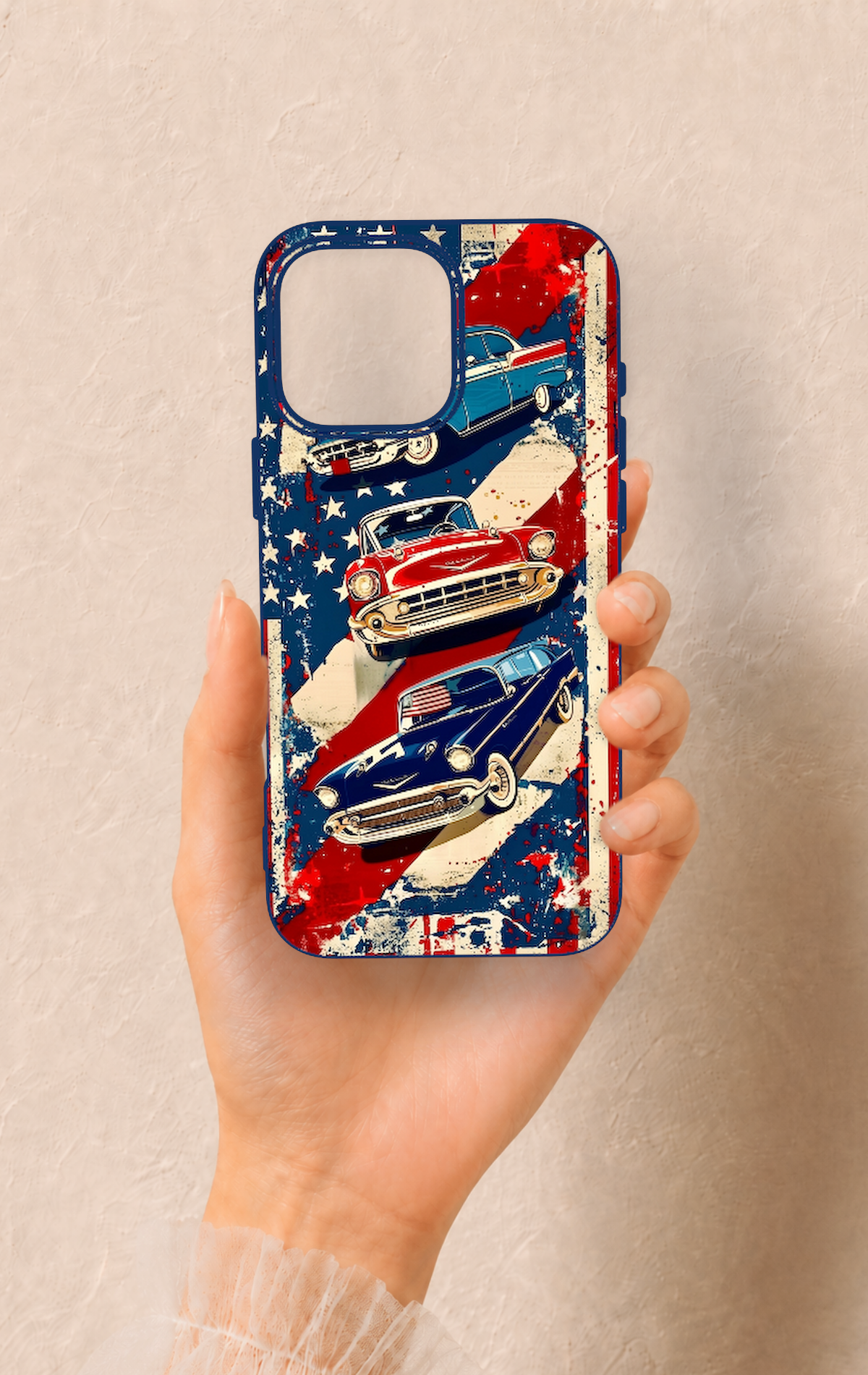 iPhone 16 Pro Max Uyumlu Amerikan Chevrolet Desenli Silikon Kılıf