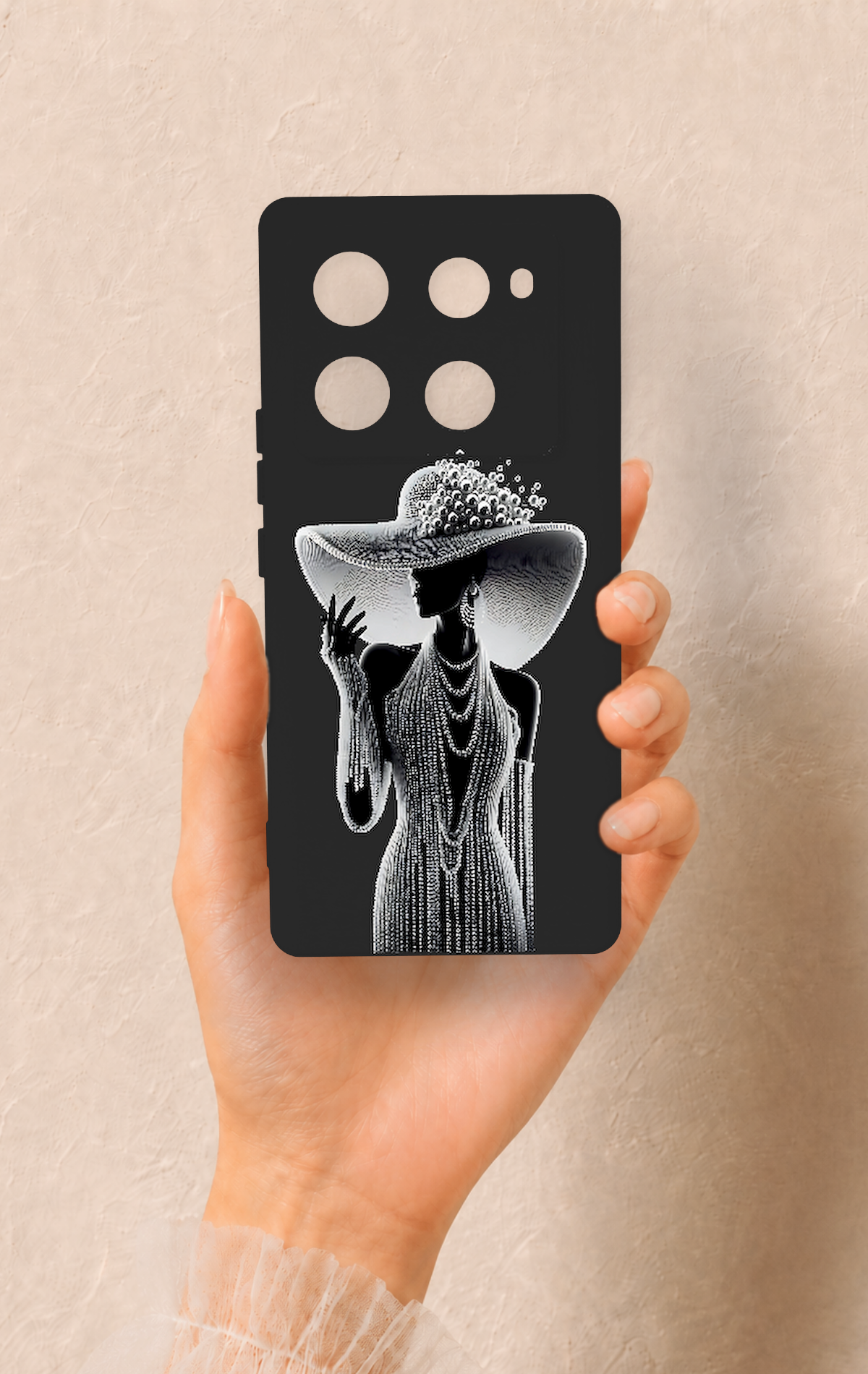 İnfinix Note 40 Pro Uyumlu Lady Desenli Silikon Kılıf