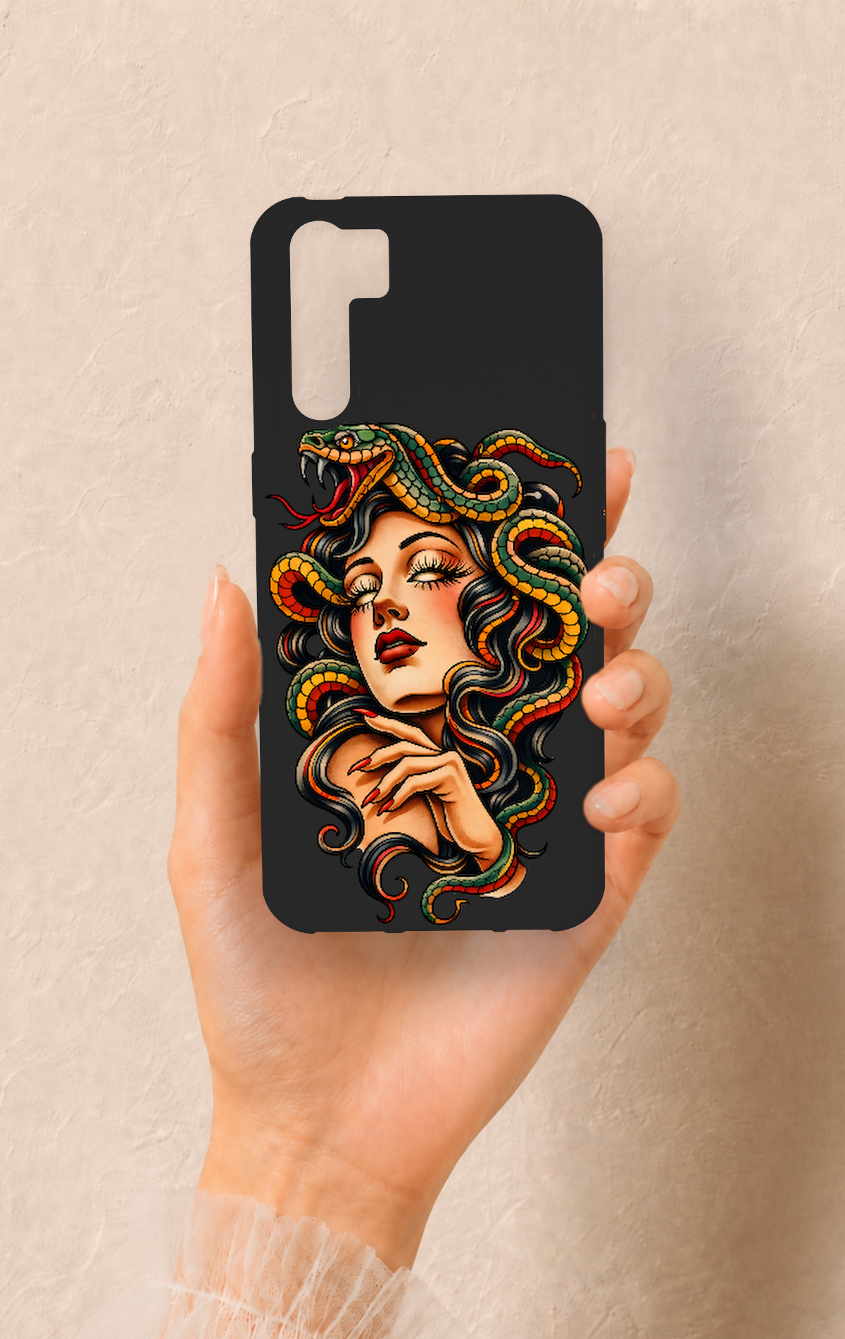 Oppo A91 Uyumlu Medusa Desenli Silikon Kılıf